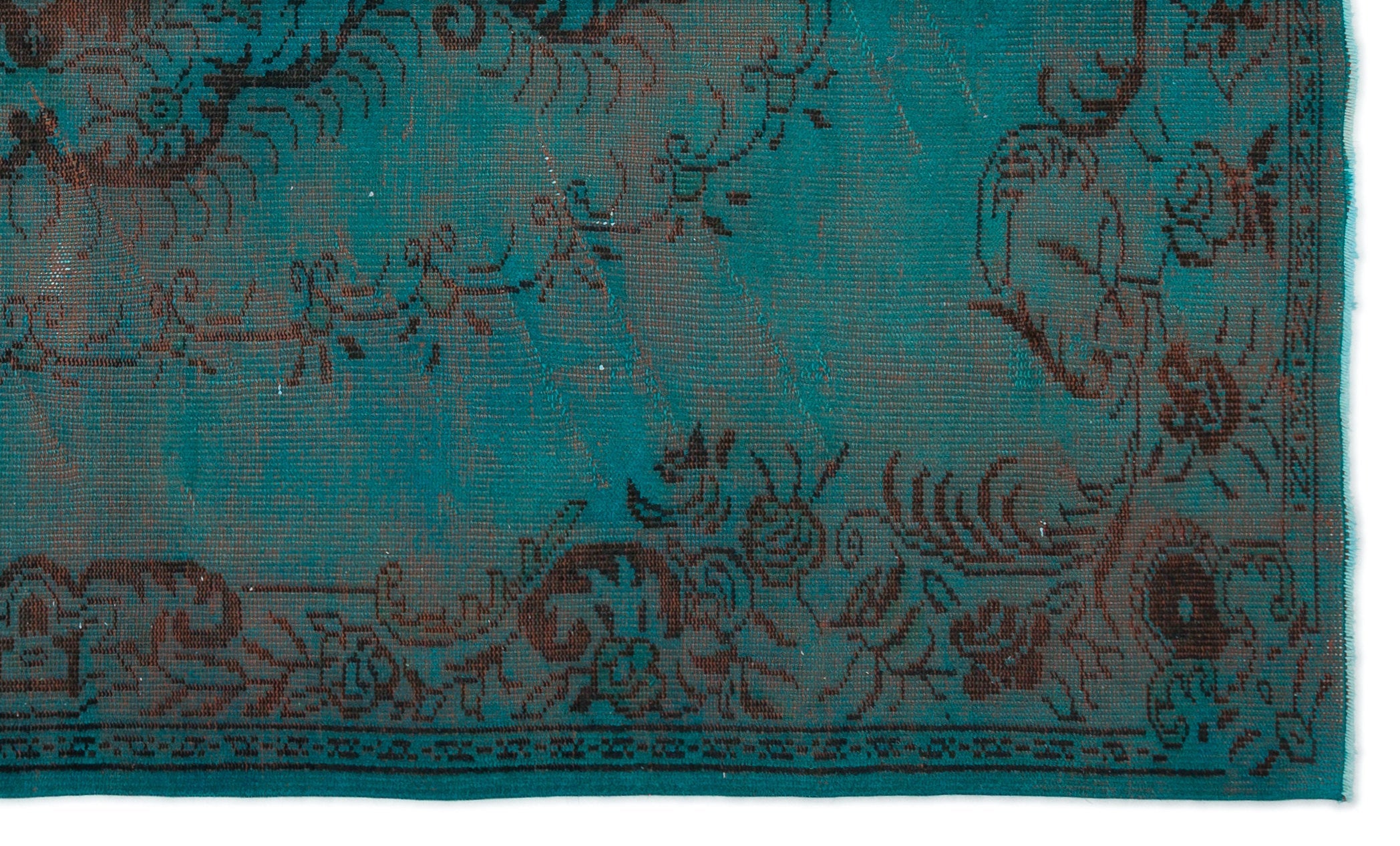 Atina 18395 Turquoise Vintage Wool Handmade Area Rug 6'0" x 9'9"