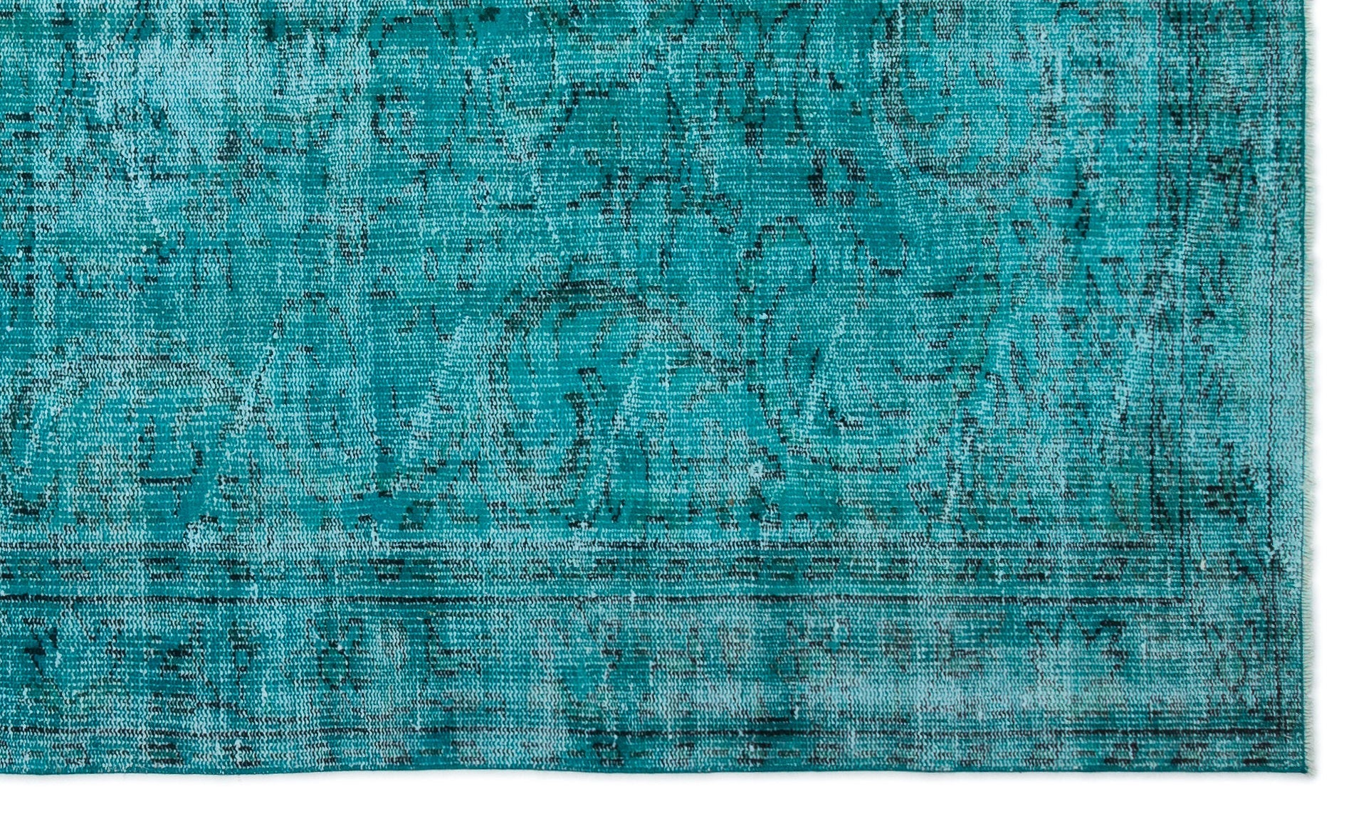 Atina Turquoise Vintage Wool Handmade Area Rug 5'4" x 8'11"