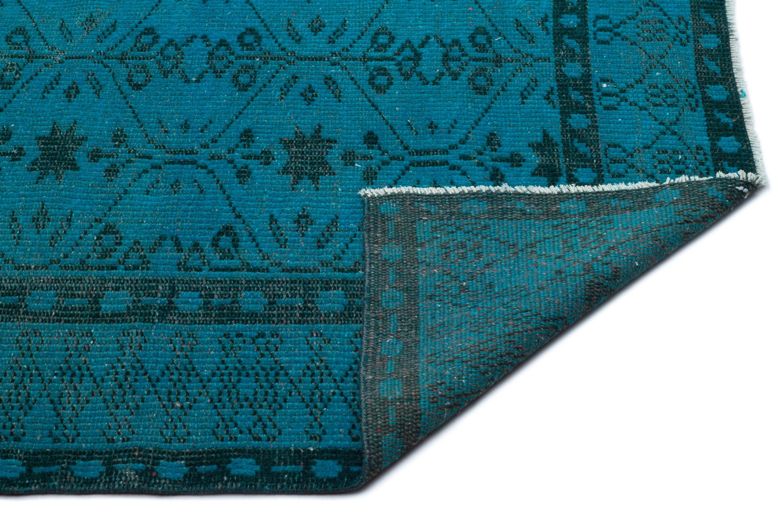 Atina Turquoise Vintage Wool Handmade Area Rug 6'4" x 9'5"