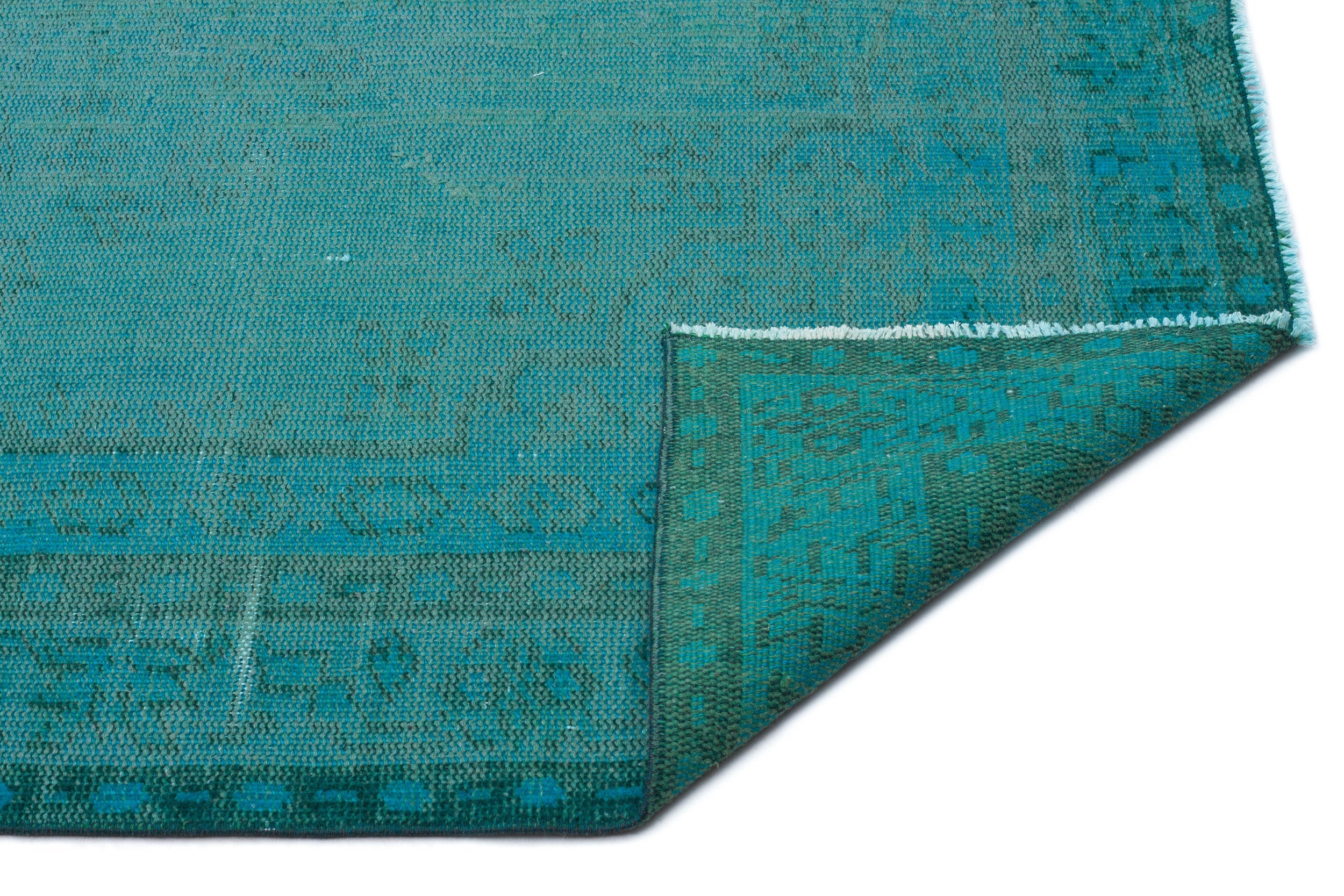 Atina 18406 Turquoise Vintage Wool Handmade Area Rug 5'4" x 8'4"