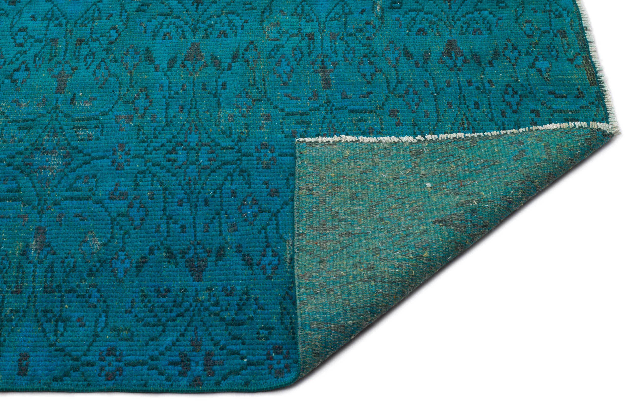 Atina Turquoise Vintage Wool Handmade Area Rug 5'3" x 8'4"