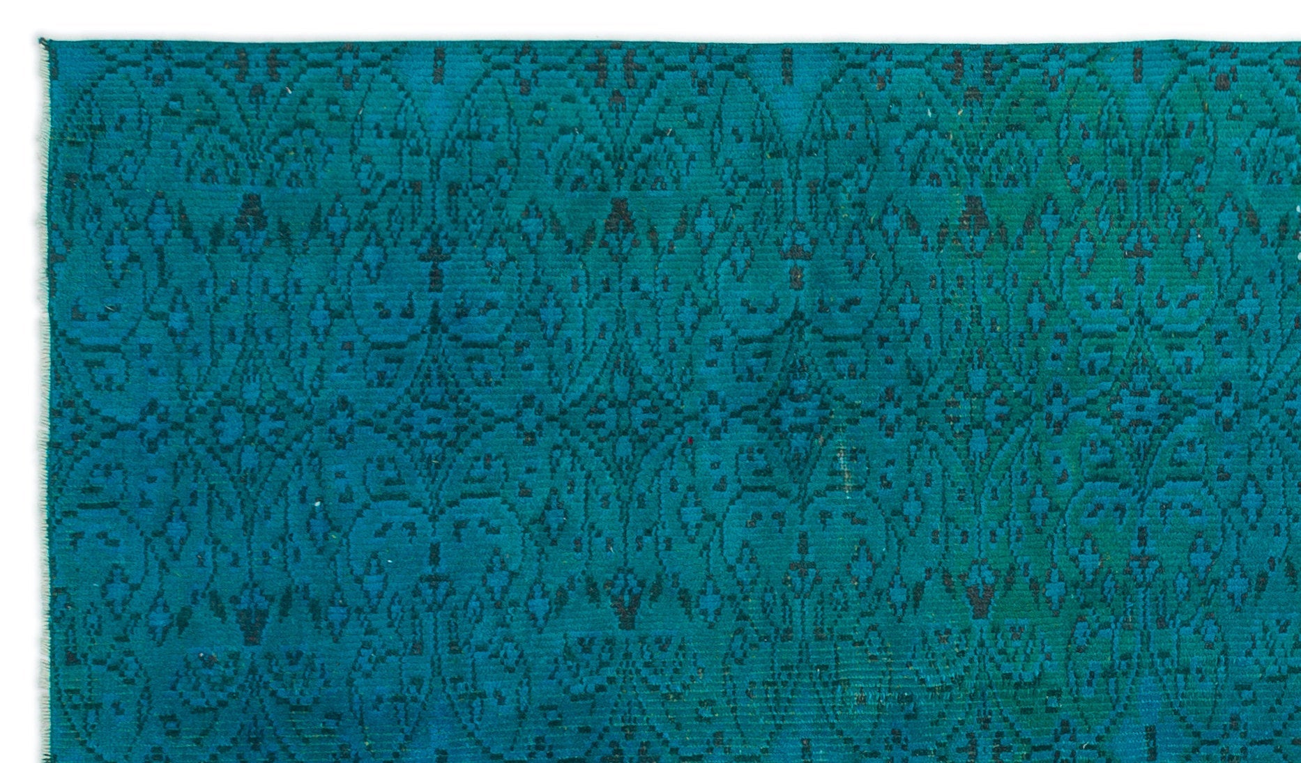 Atina Turquoise Vintage Wool Handmade Area Rug 5'3" x 8'4"