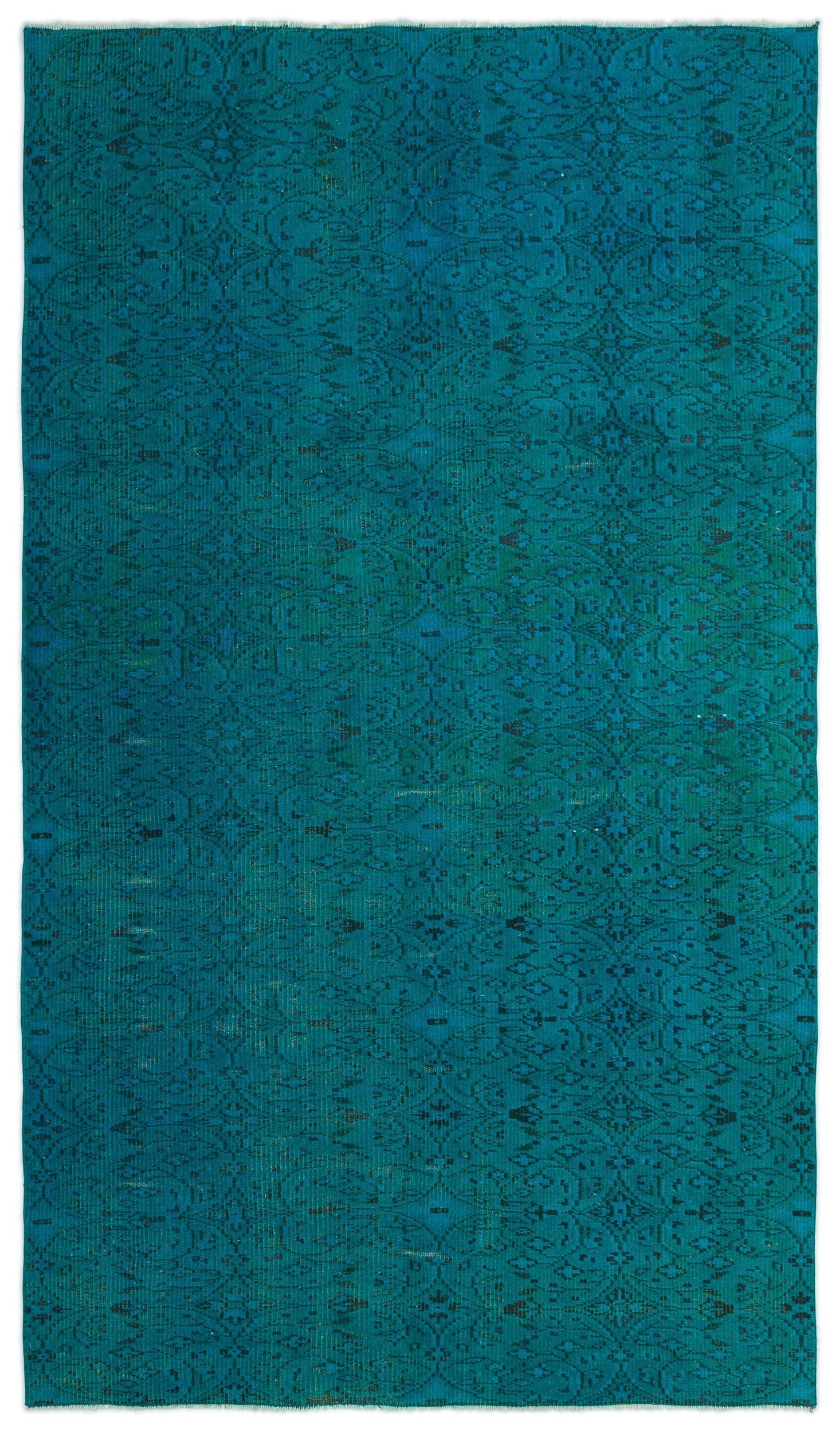 Atina Turquoise Vintage Wool Handmade Area Rug 5'3" x 8'4"