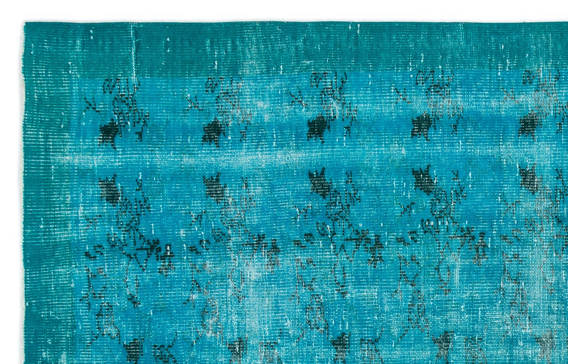 Atina Turquoise Vintage Wool Handmade Area Rug 5'6" x 8'8"