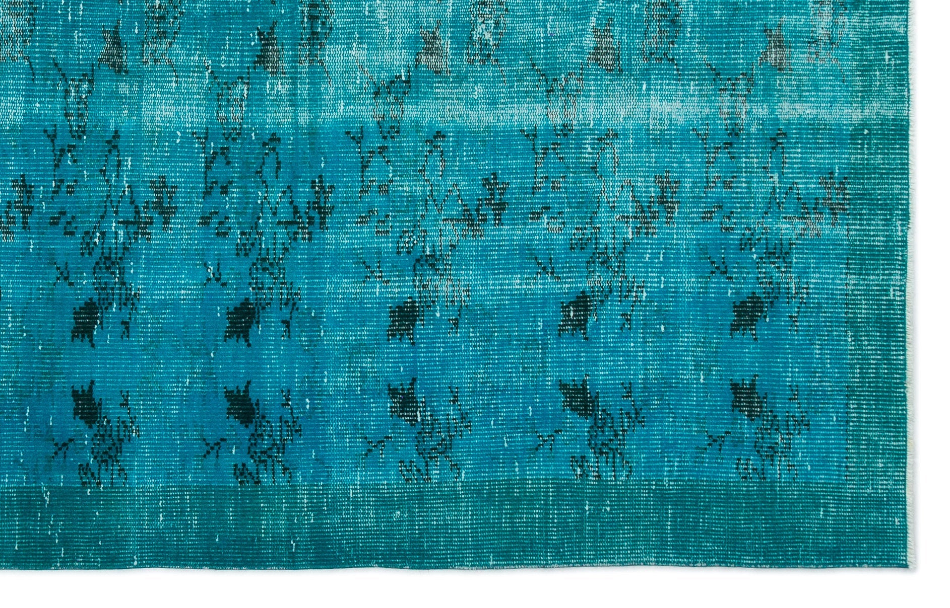 Atina Turquoise Vintage Wool Handmade Area Rug 5'6" x 8'8"