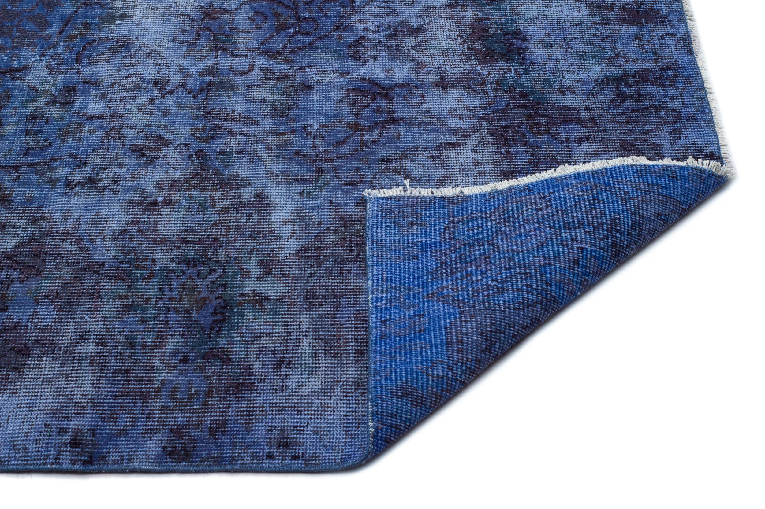 Atina Blue Vintage Wool Handmade Area Rug 5'7" x 8'8"