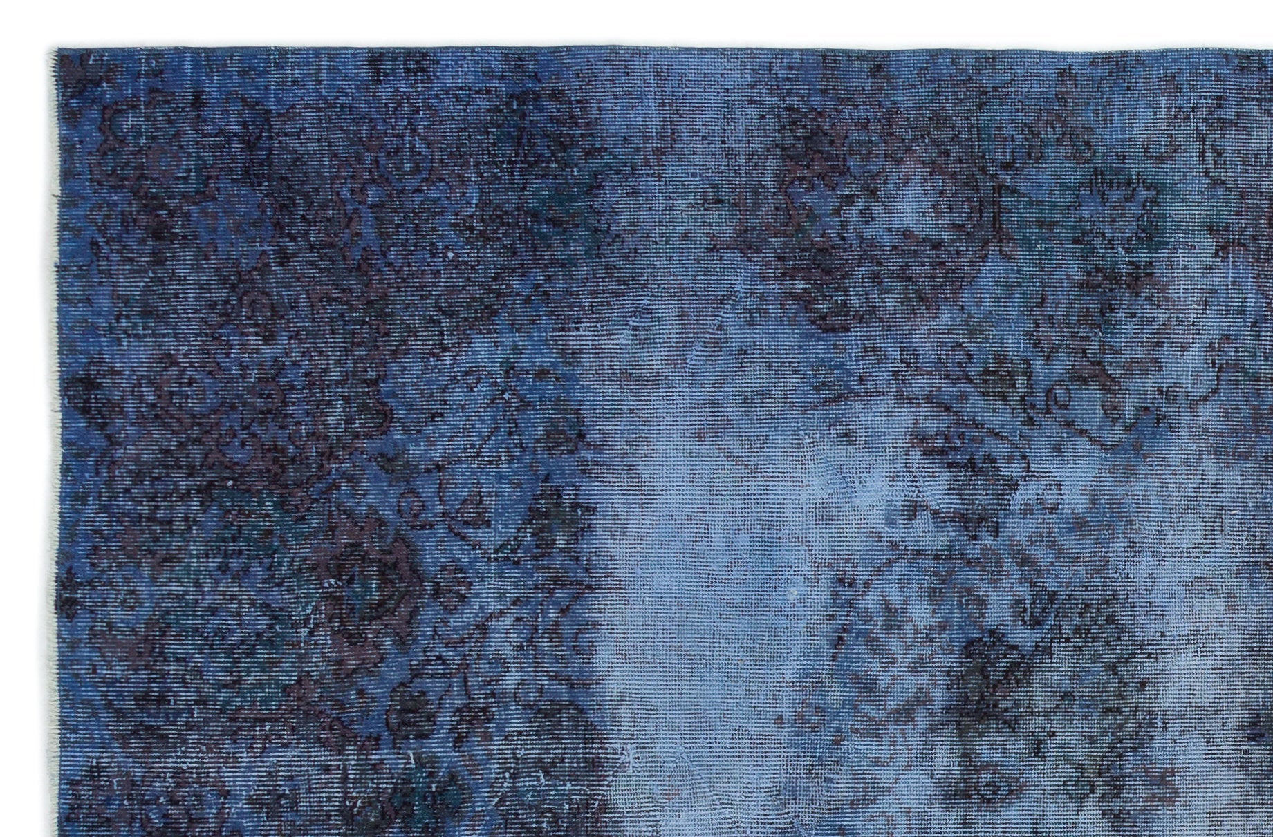 Atina Blue Vintage Wool Handmade Area Rug 5'7" x 8'8"