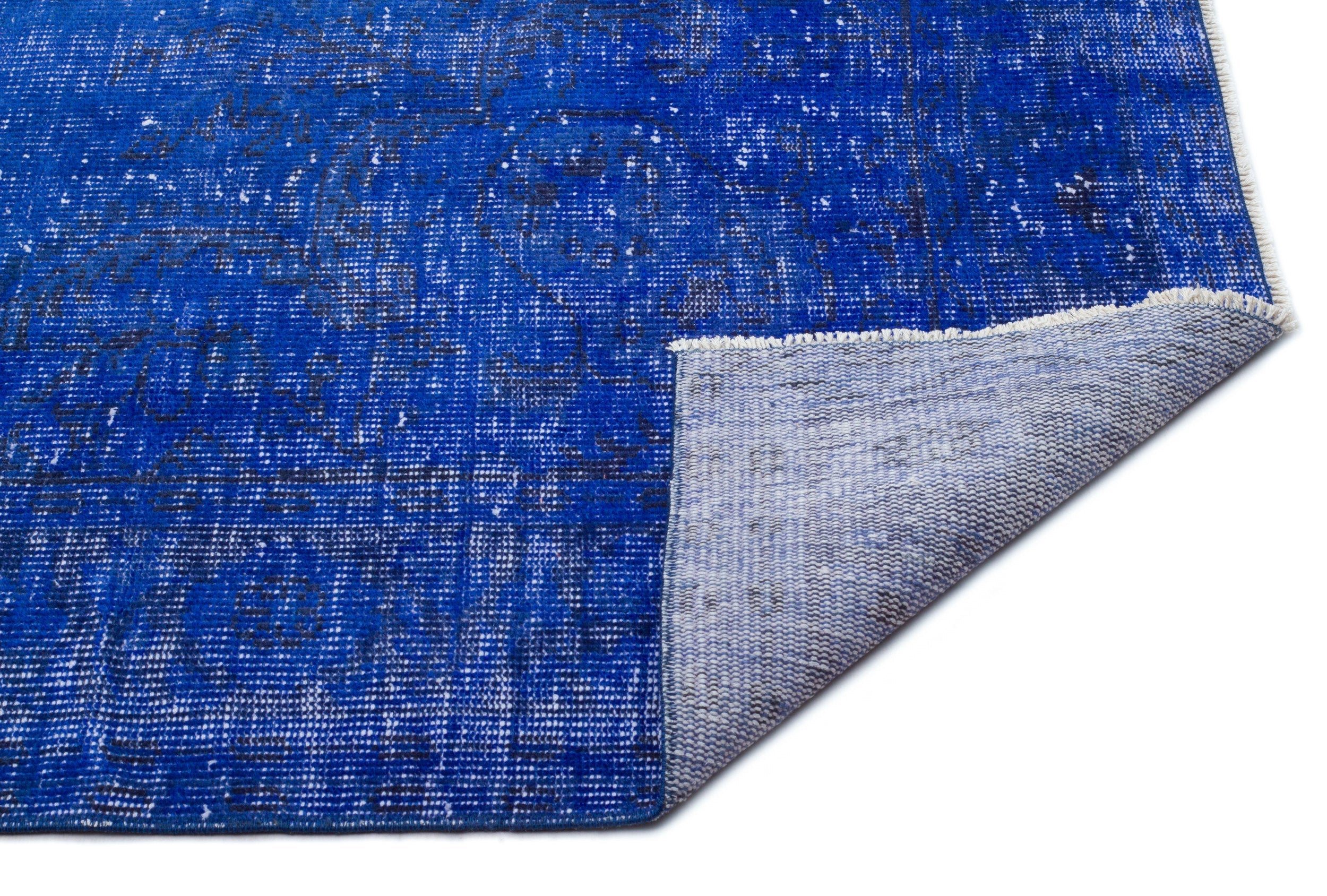 Atina Blue Vintage Wool Handmade Area Rug 5'8" x 9'2"