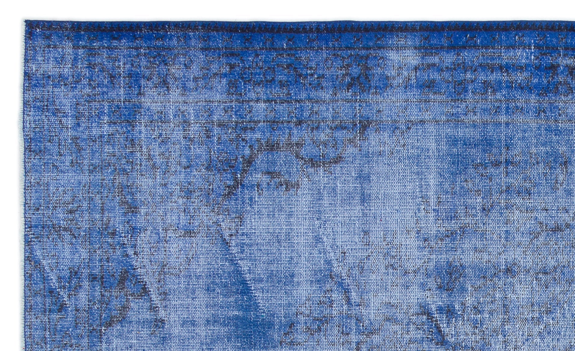Atina Blue Vintage Wool Handmade Area Rug 5'4" x 8'10"