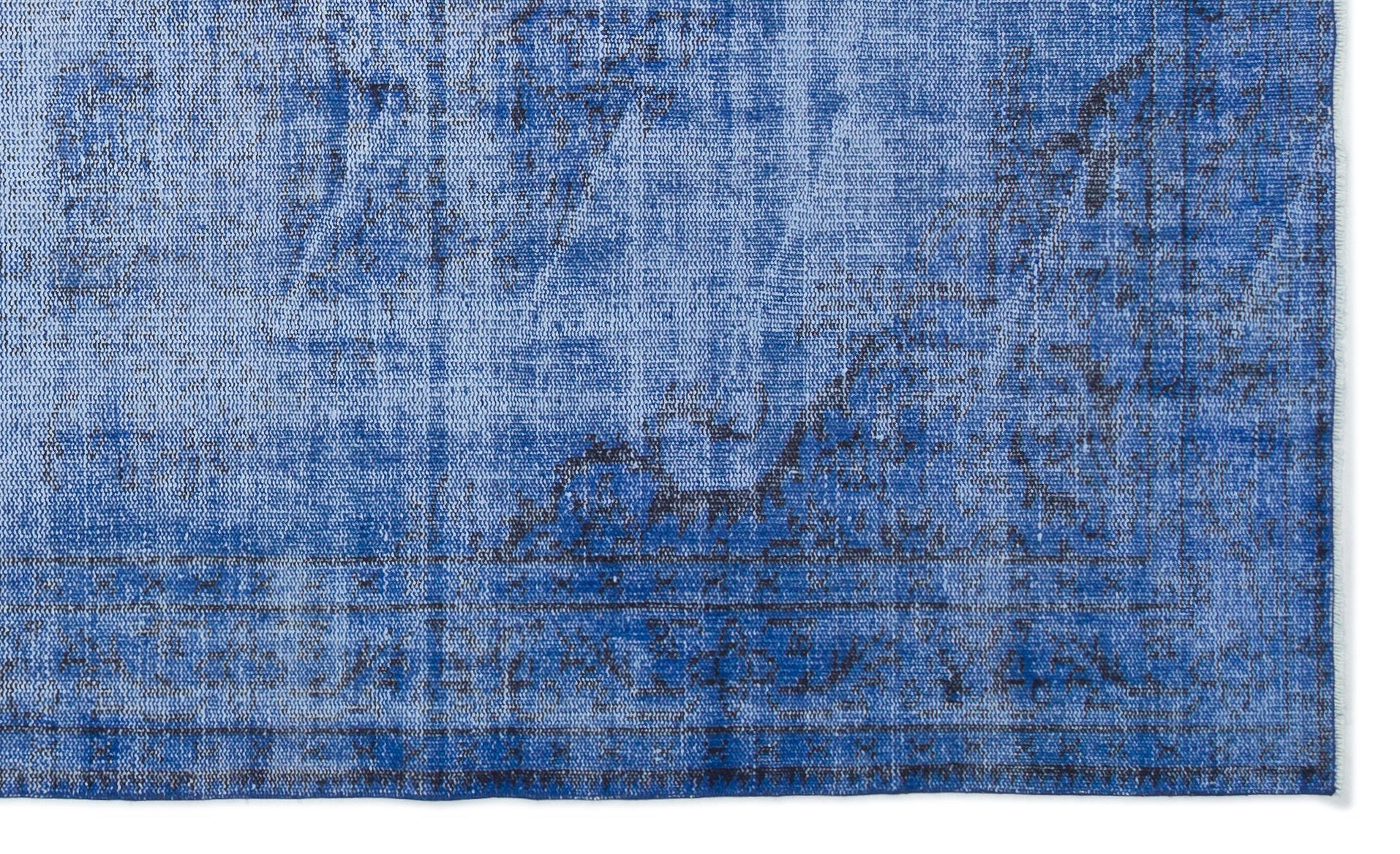 Atina Blue Vintage Wool Handmade Area Rug 5'4" x 8'10"