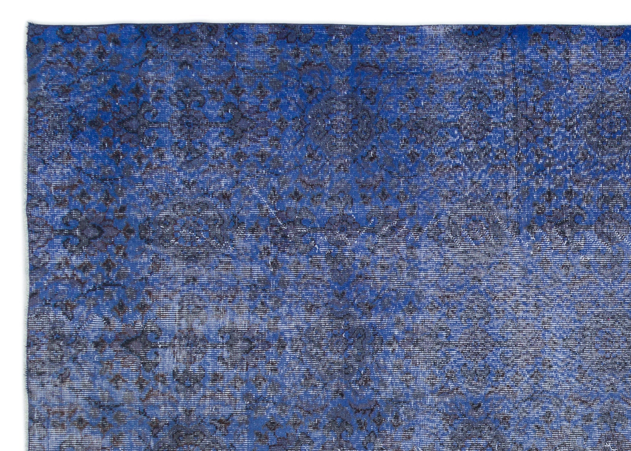 Atina Blue Vintage Wool Handmade Area Rug 6'10" x 9'7"
