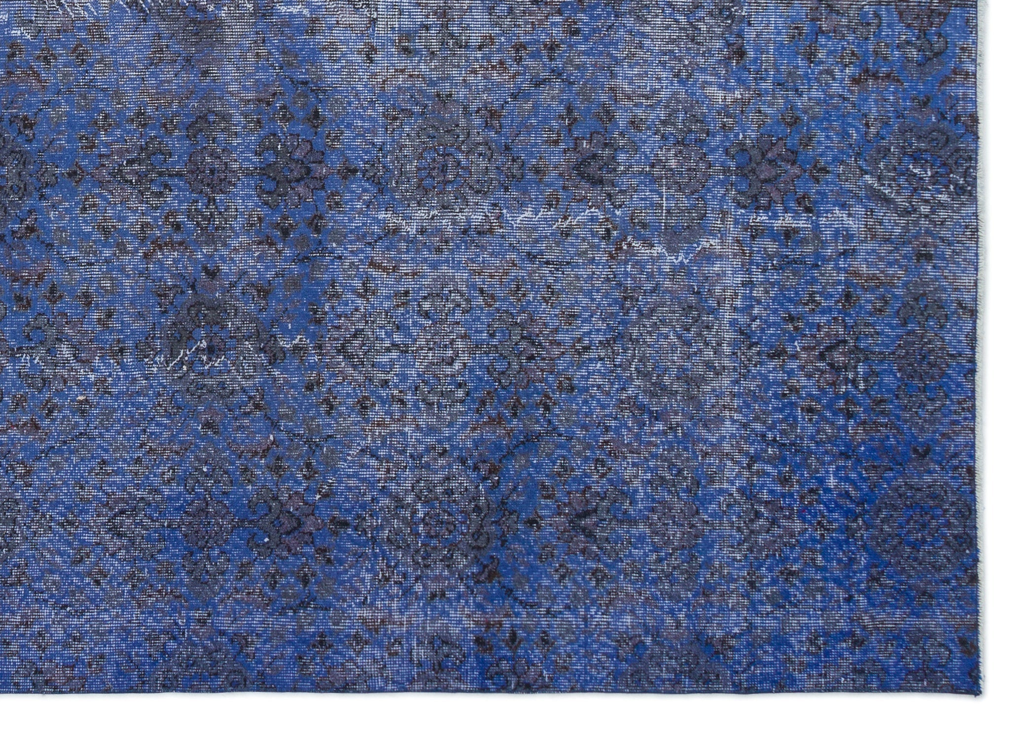 Atina Blue Vintage Wool Handmade Area Rug 6'10" x 9'7"
