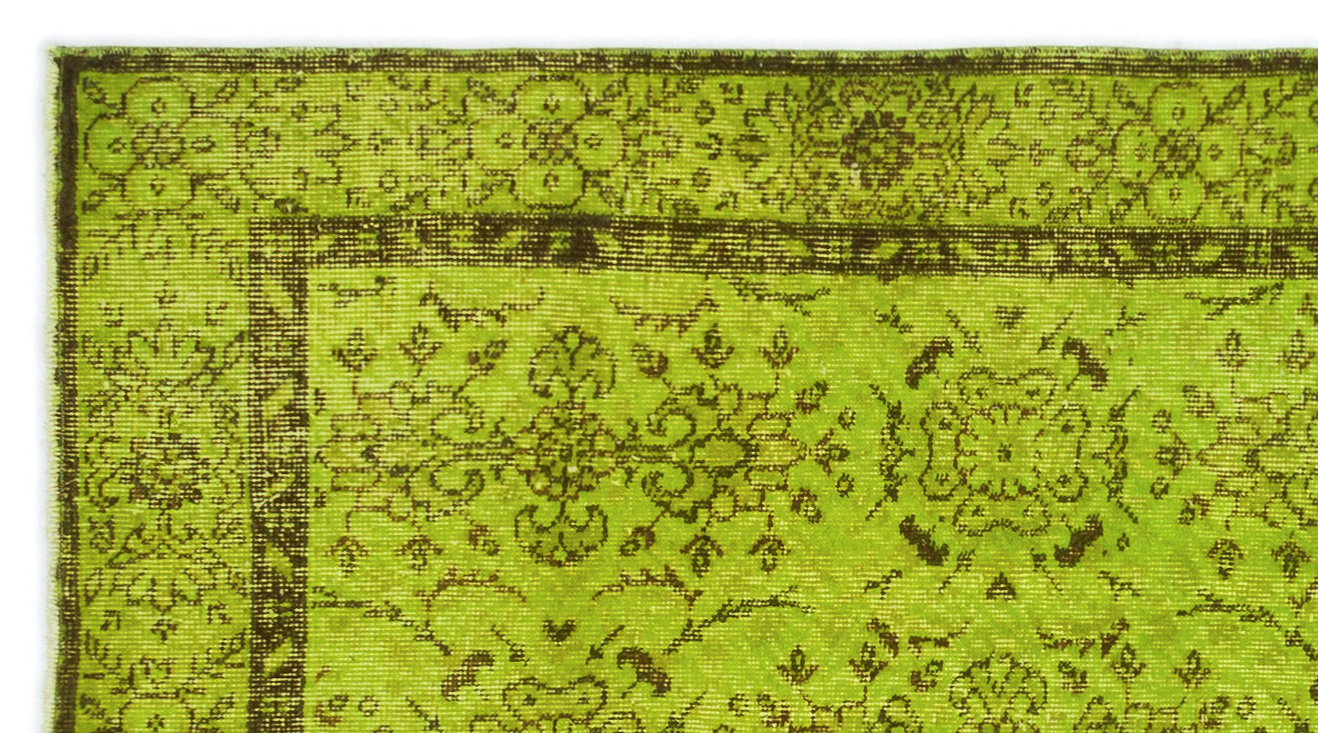 Atina Green Vintage Wool Handmade Area Rug 3'8" x 6'8"