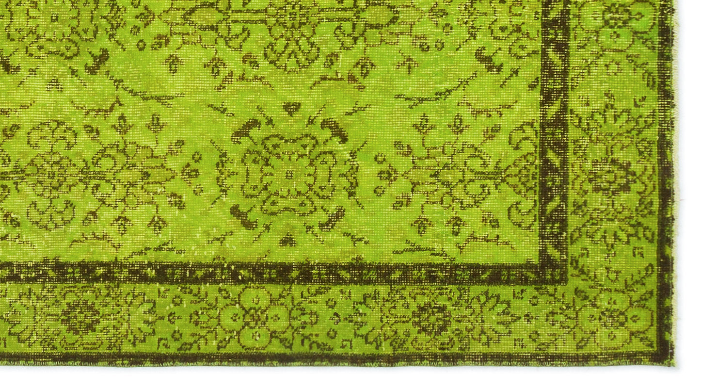 Atina Green Vintage Wool Handmade Area Rug 3'8" x 6'8"