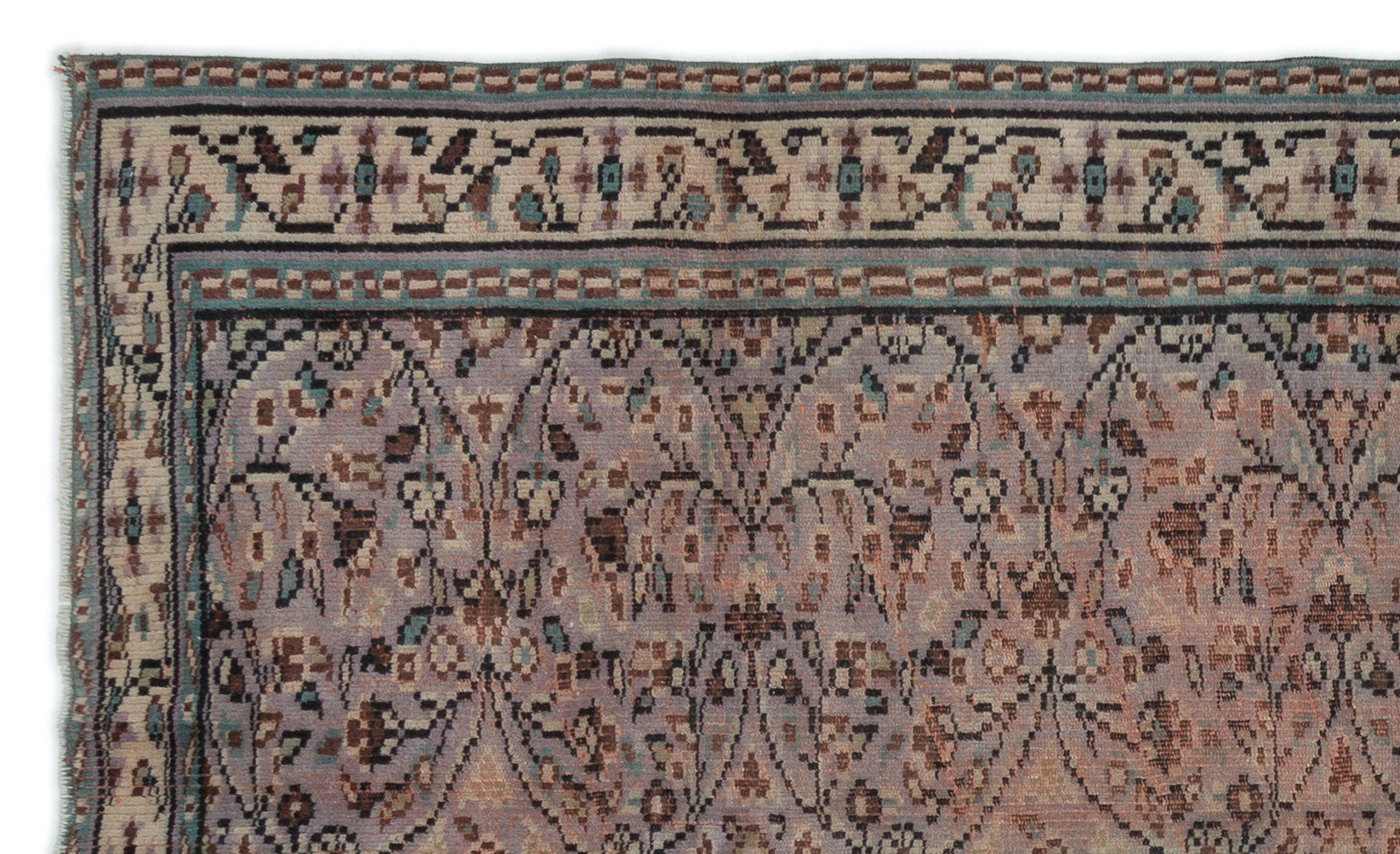 Atina Brown Vintage Wool Handmade Area Rug 4'8" x 7'7"