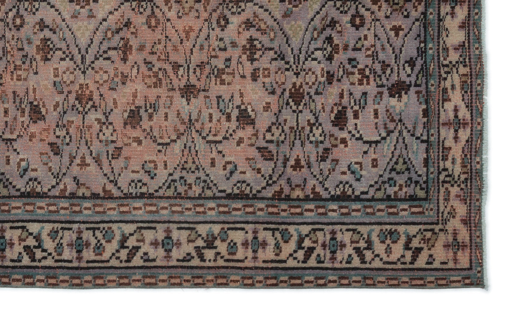 Atina Brown Vintage Wool Handmade Area Rug 4'8" x 7'7"