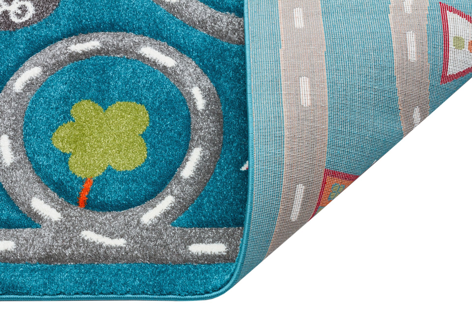Kids Blue Rug – Soft Child Rug Flatweave Carpet | Anti Slip Playroom Floor Mat