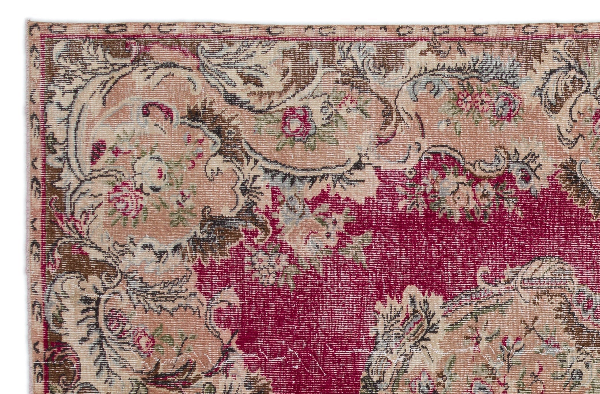 Atina Red Vintage Wool Handmade Area Rug 6'2" x 9'7"
