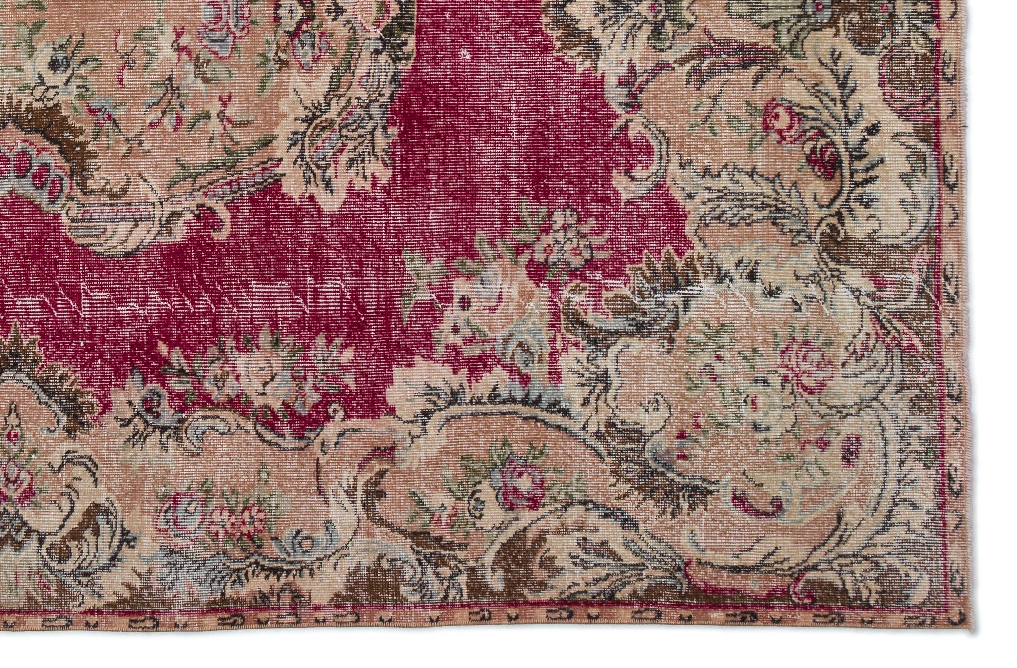 Atina Red Vintage Wool Handmade Area Rug 6'2" x 9'7"