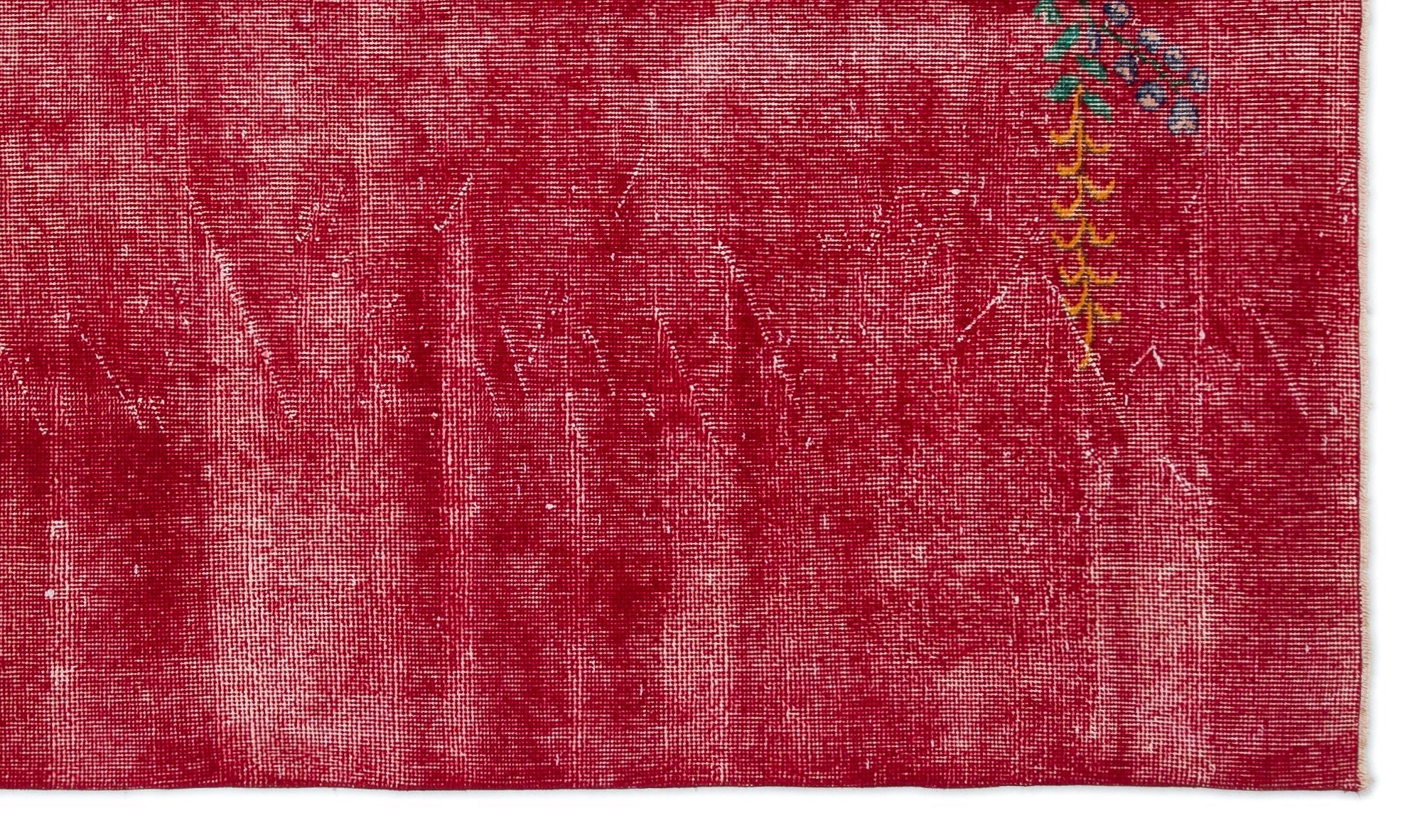 Atina Red Vintage Wool Handmade Area Rug 5'5" x 9'3"