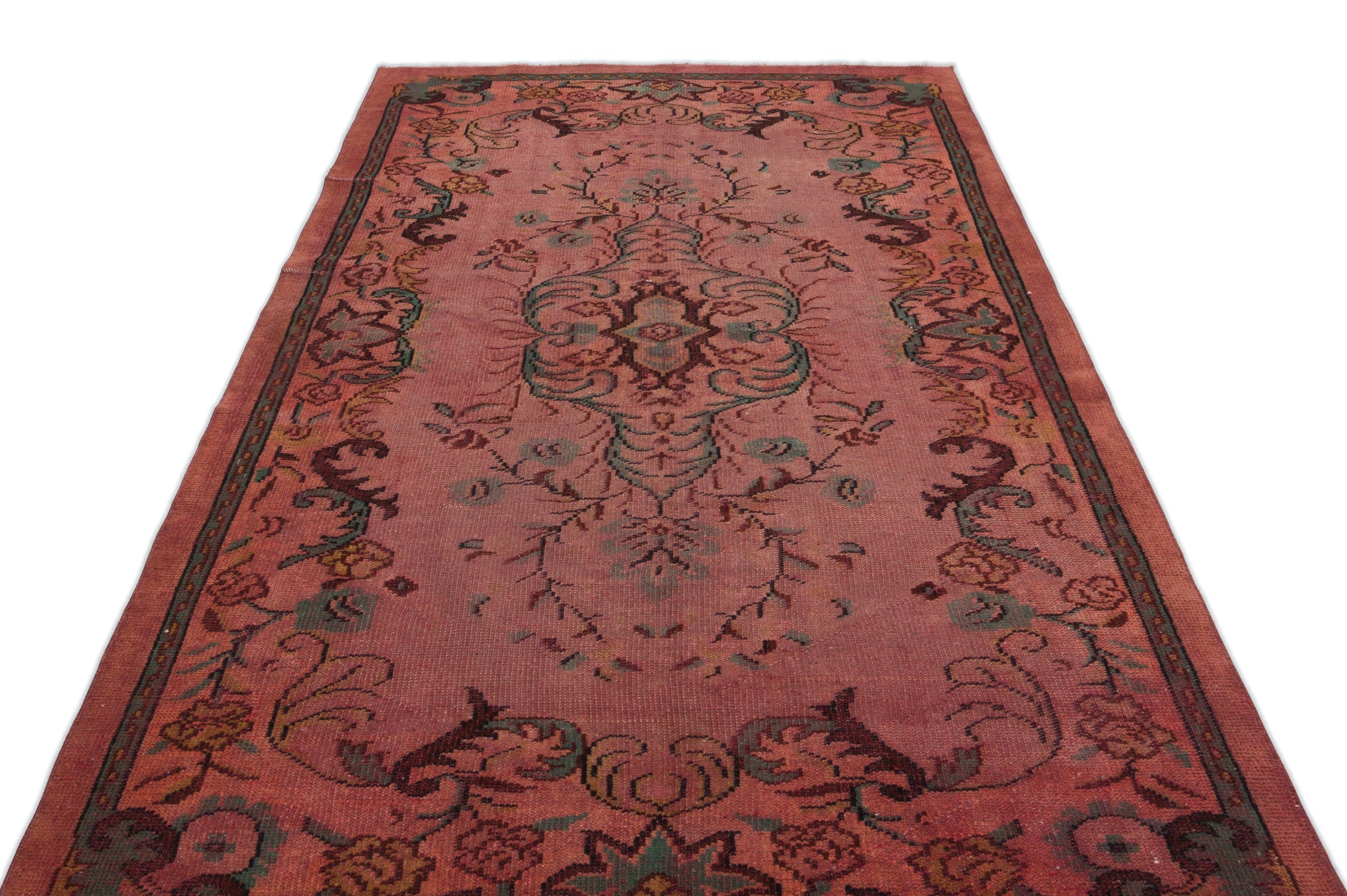 Atina Red Vintage Wool Handmade Area Rug 5'3" x 8'11"