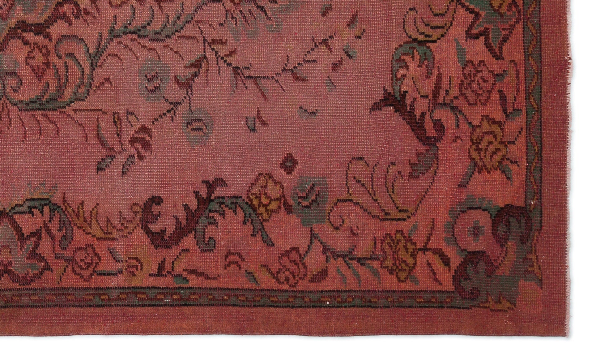 Atina Red Vintage Wool Handmade Area Rug 5'3" x 8'11"