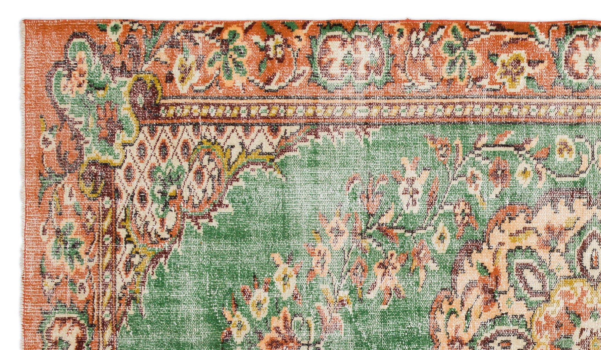 Atina Cream Vintage Wool Handmade Area Rug 5'6" x 9'7"