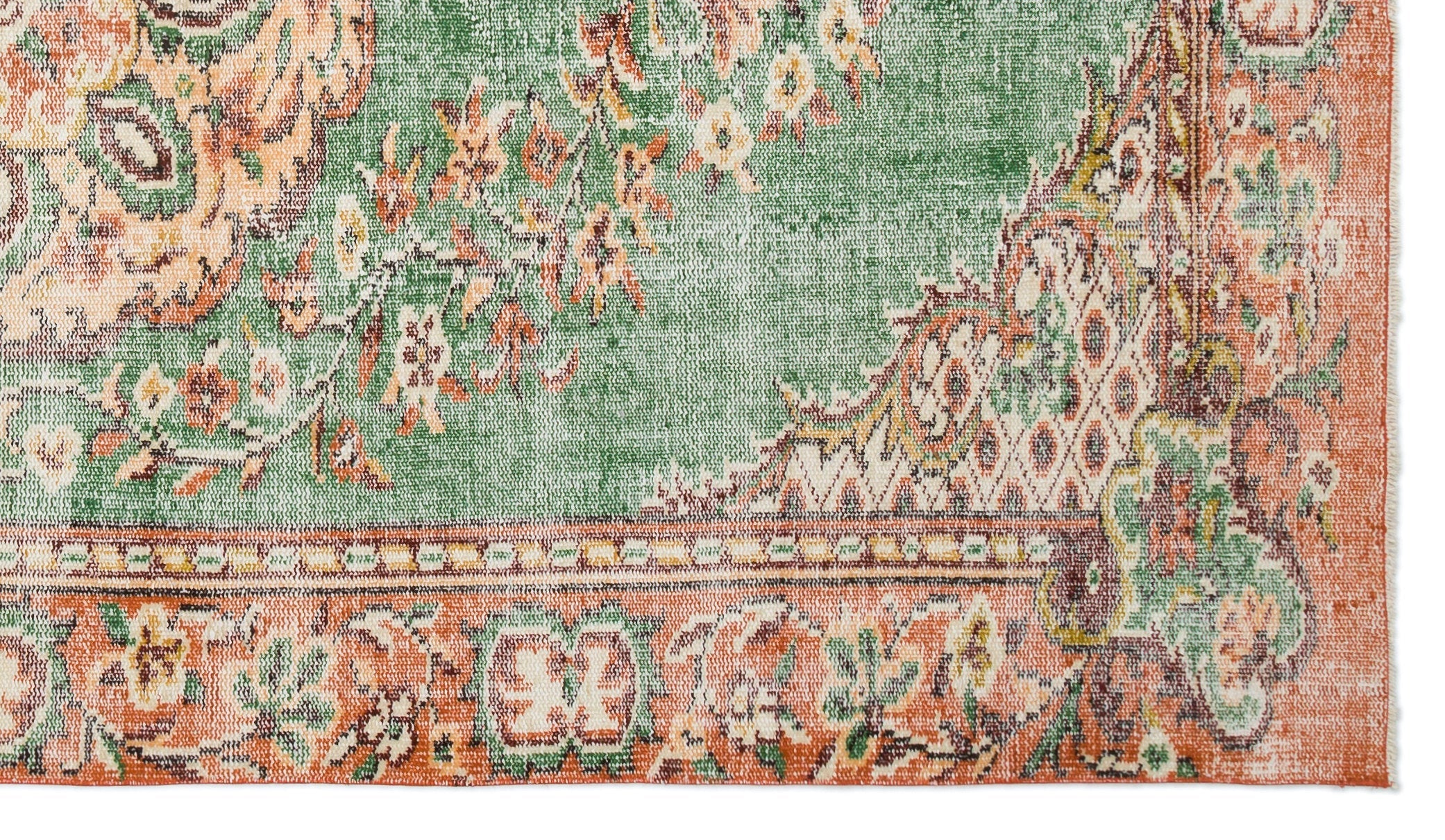 Atina Cream Vintage Wool Handmade Area Rug 5'6" x 9'7"