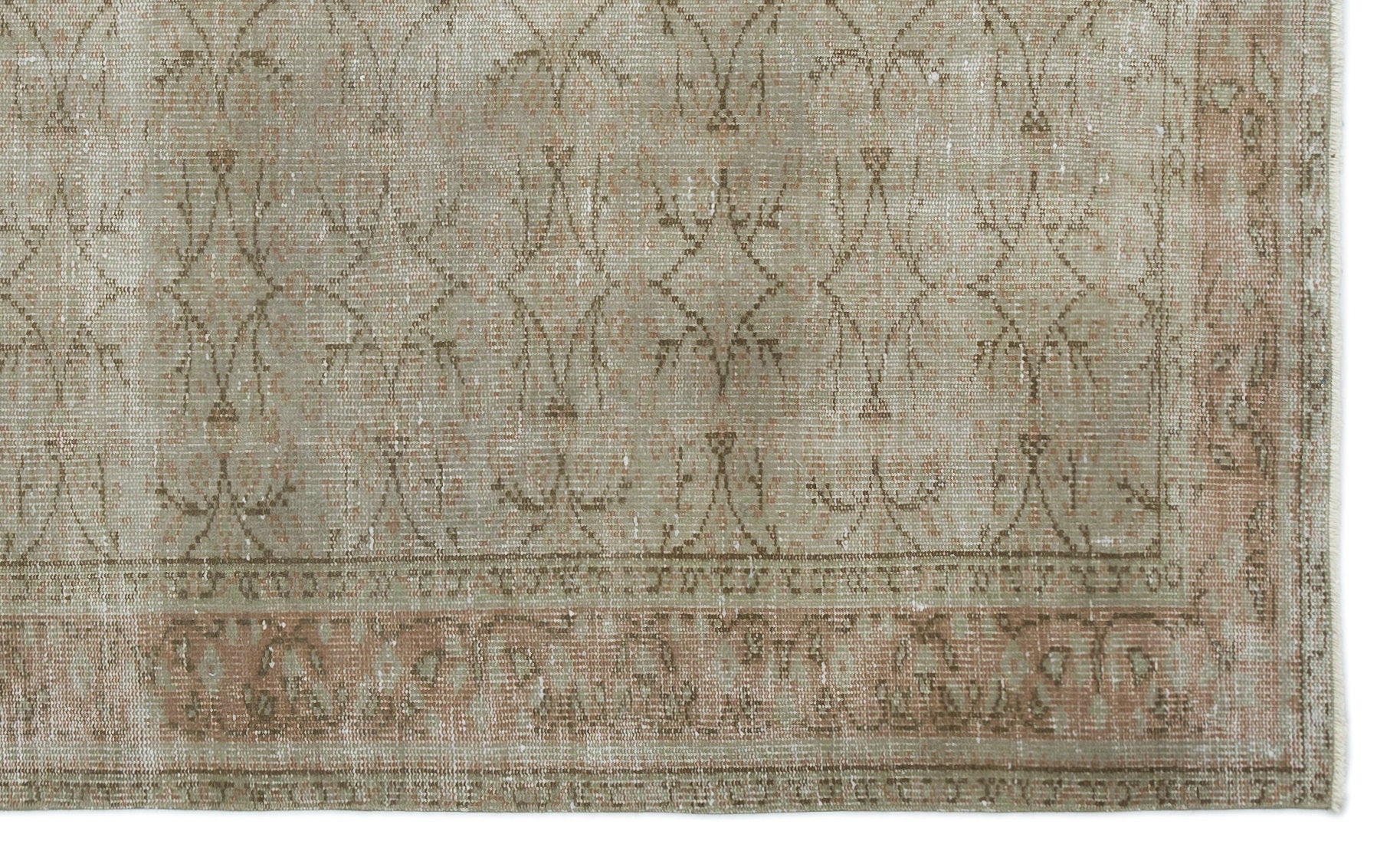 Atina Green Vintage Wool Handmade Area Rug 5'0" x 8'9"