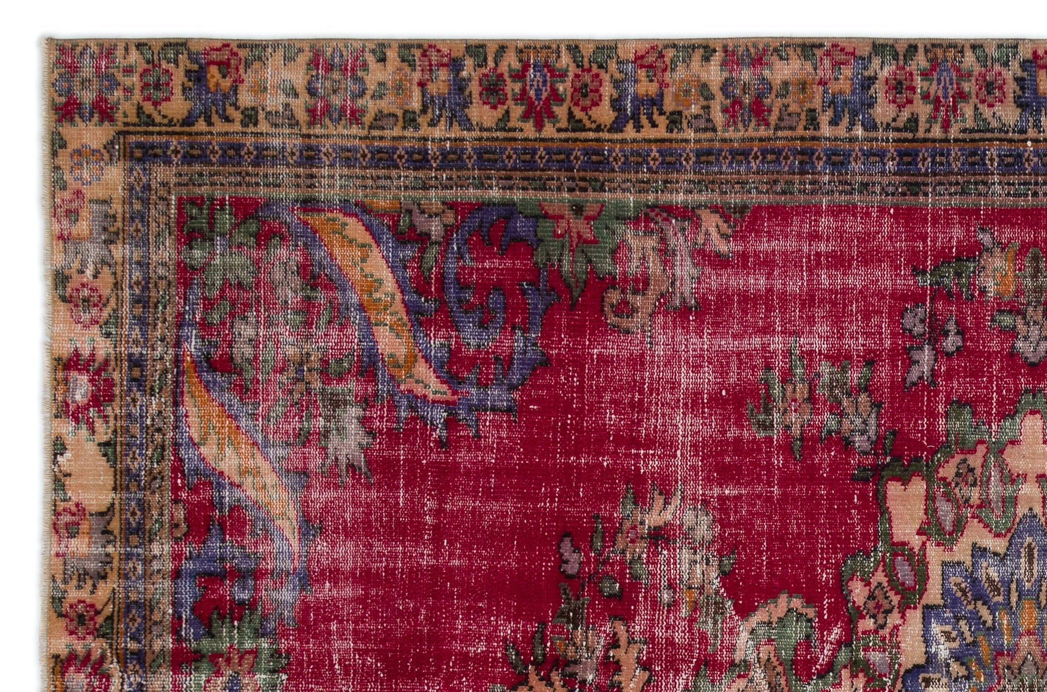 Atina Red Vintage Wool Handmade Area Rug 6'2" x 9'5"
