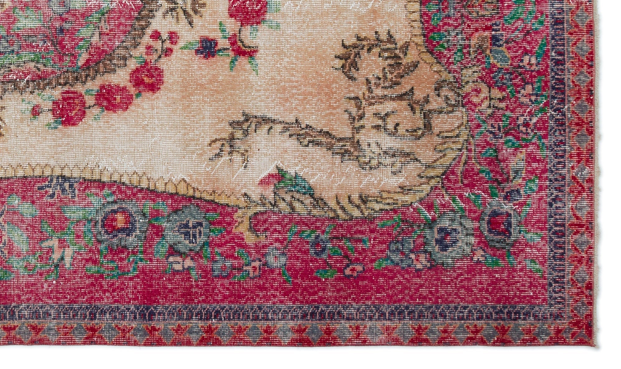 Atina Red Vintage Wool Handmade Area Rug 5'4" x 9'2"