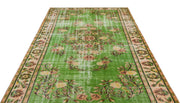 Atina Green Vintage Wool Handmade Area Rug 6'0" x 9'1"