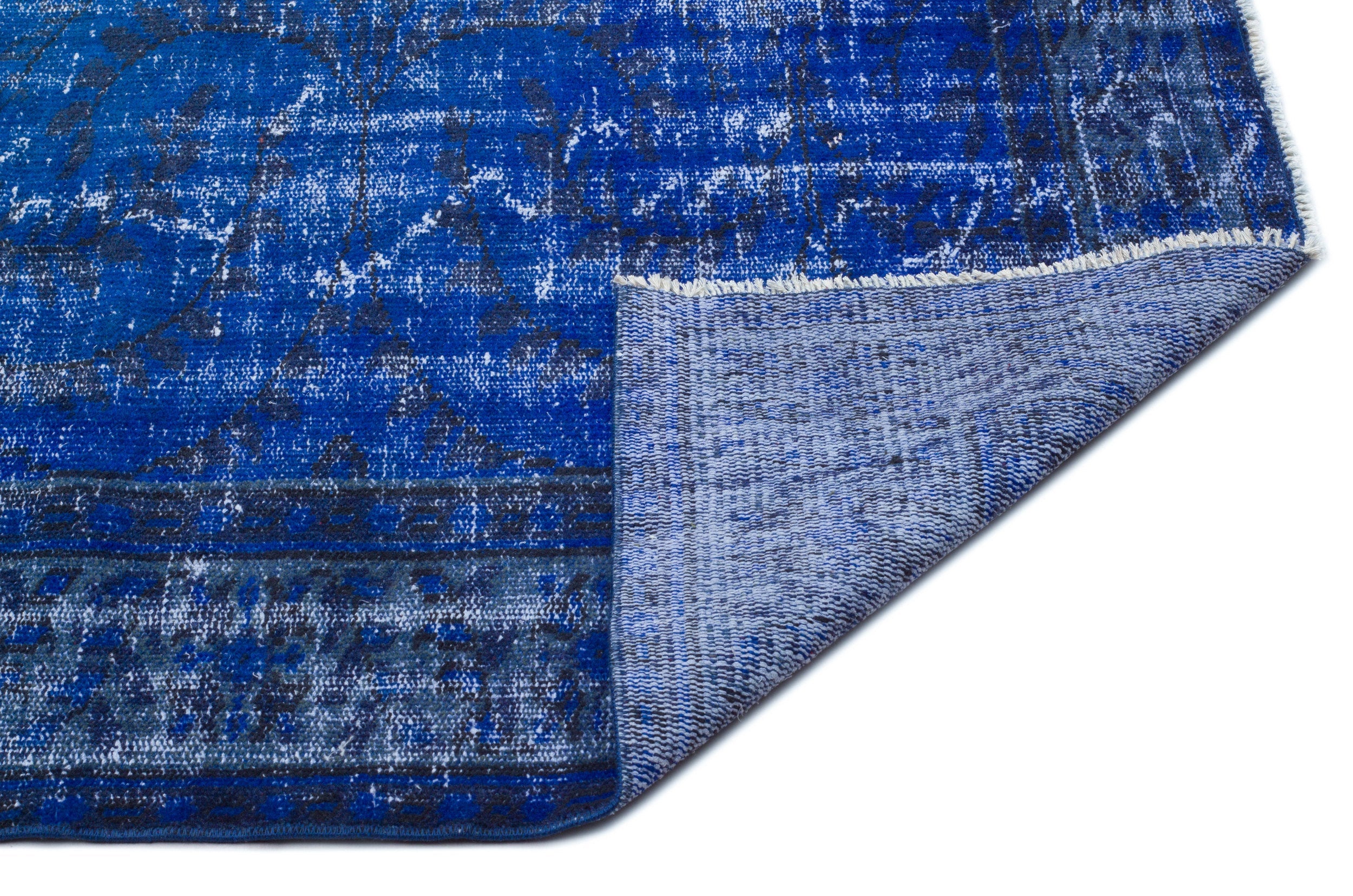 Atina Blue Vintage Wool Handmade Area Rug 6'0" x 9'0"