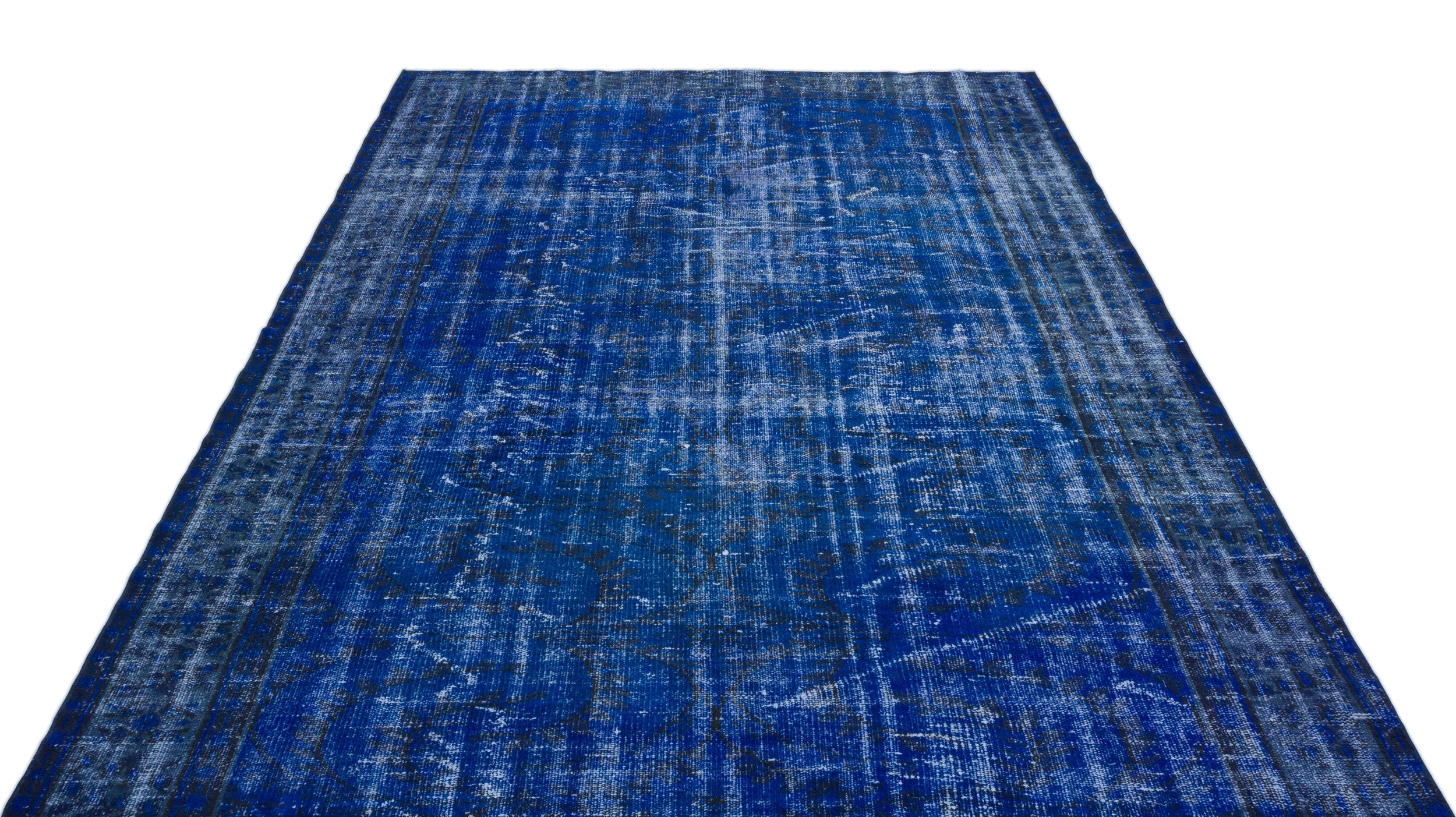 Atina Blue Vintage Wool Handmade Area Rug 6'0" x 9'0"