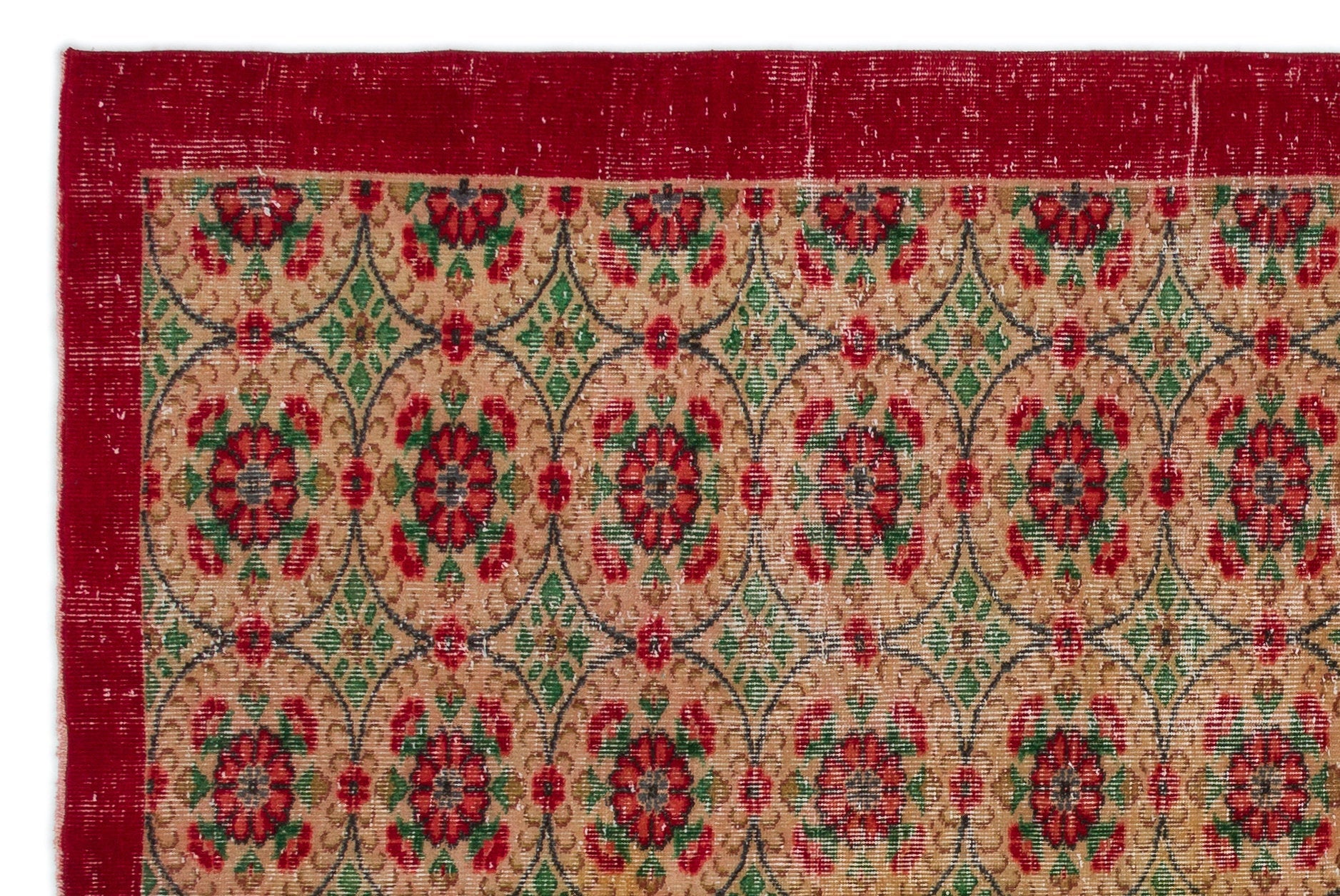 Atina Red Vintage Wool Handmade Area Rug 5'10" x 8'9"