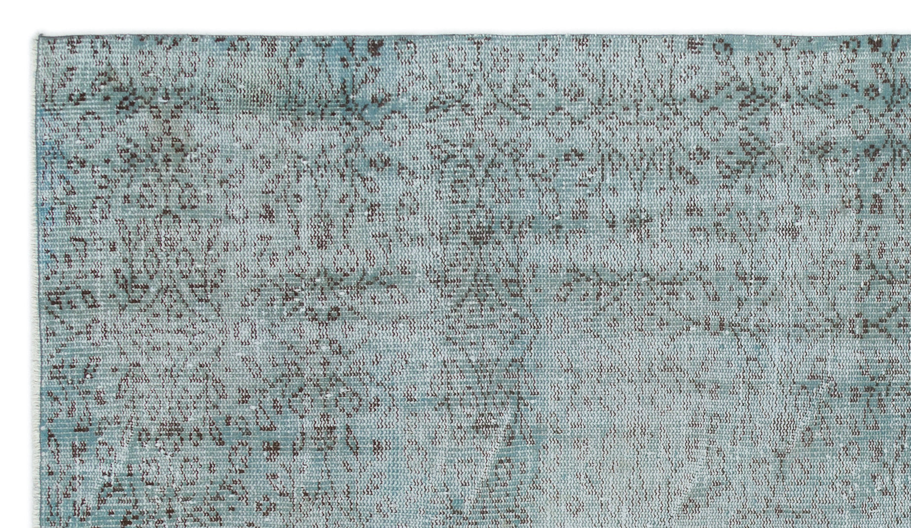Atina Blue Vintage Wool Handmade Area Rug 4'10" x 8'7"