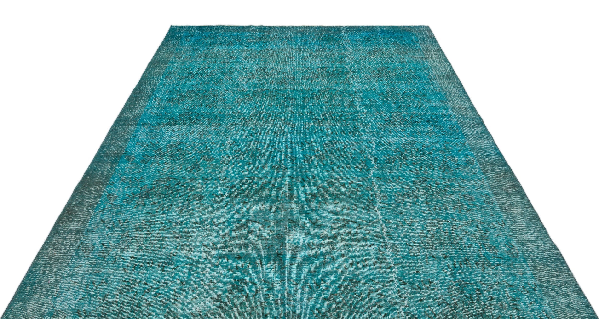 Atina Turquoise Vintage Wool Handmade Area Rug 6'11" x 10'1"