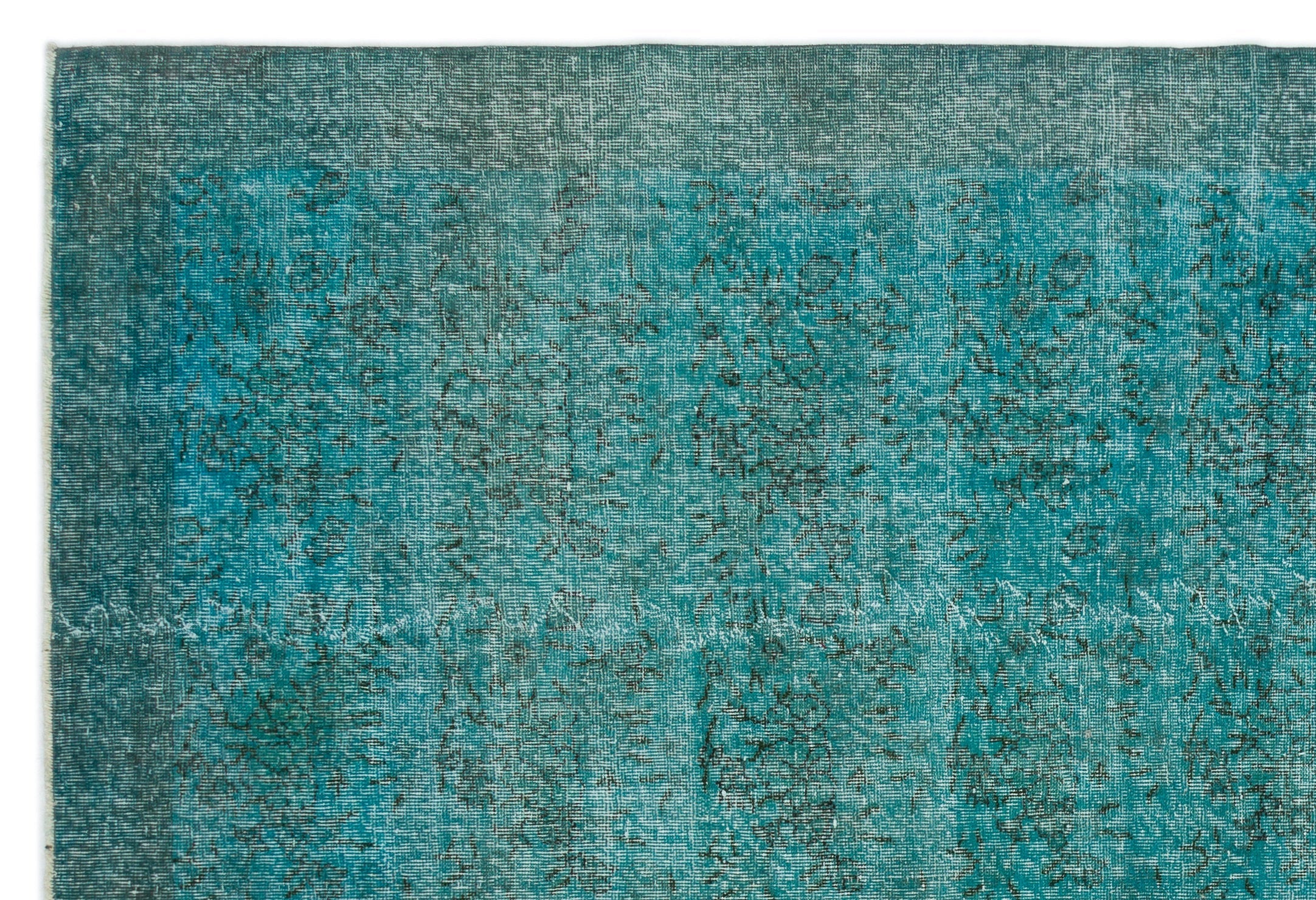 Atina Turquoise Vintage Wool Handmade Area Rug 6'11" x 10'1"