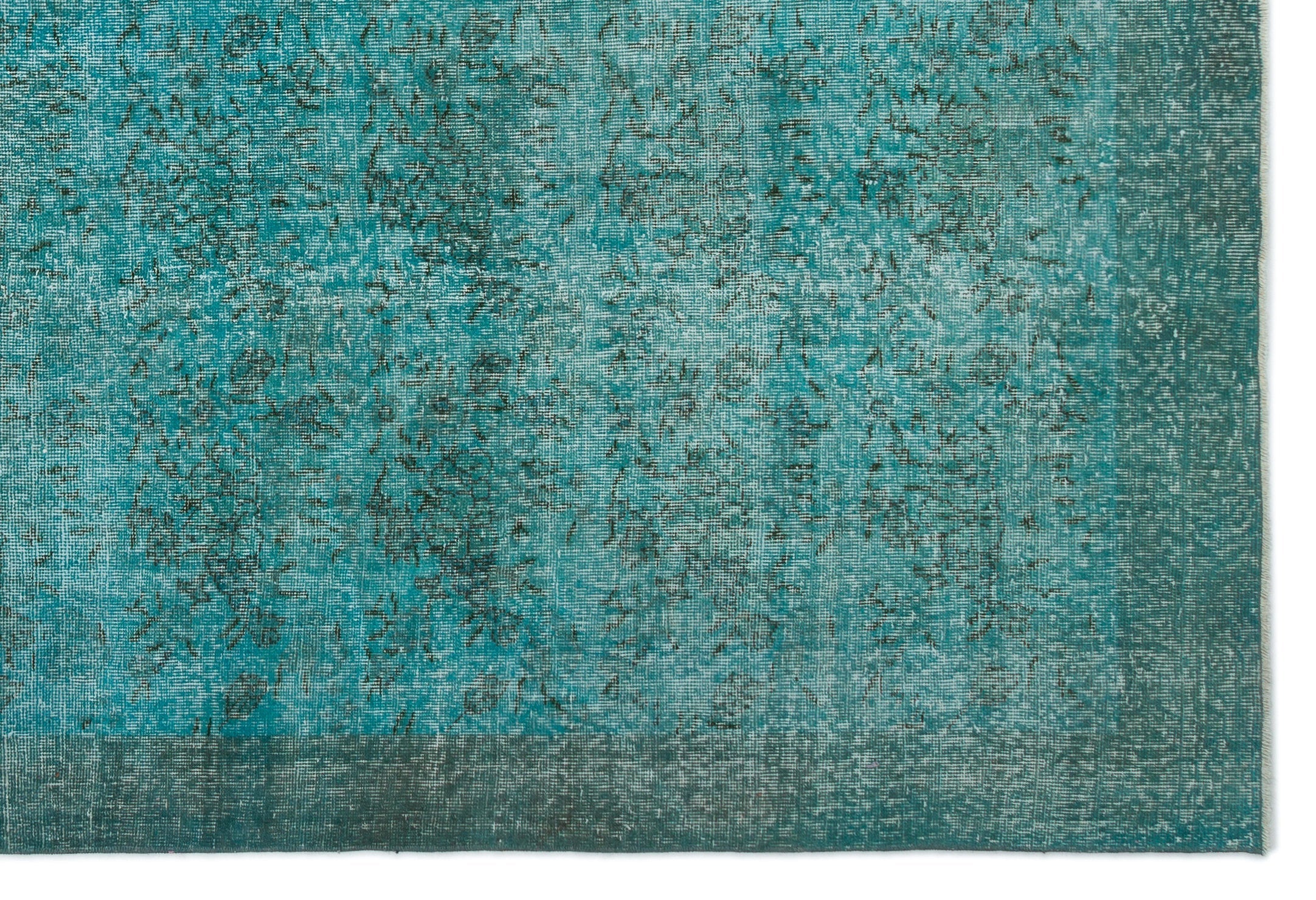 Atina Turquoise Vintage Wool Handmade Area Rug 6'11" x 10'1"