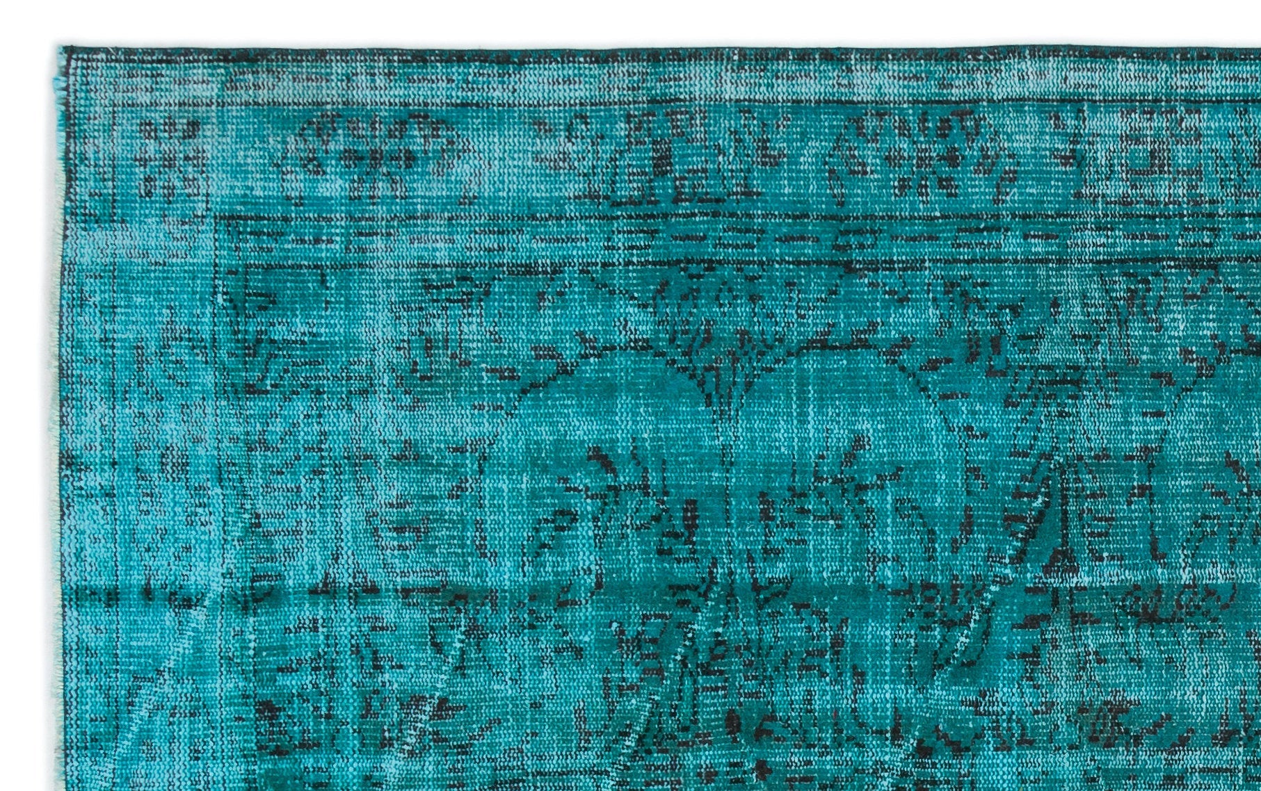 Atina Turquoise Vintage Wool Handmade Area Rug 5'10" x 8'0"