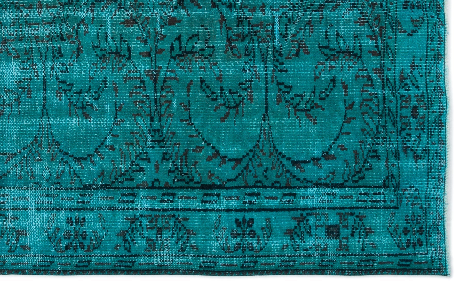 Atina Turquoise Vintage Wool Handmade Area Rug 5'10" x 8'0"