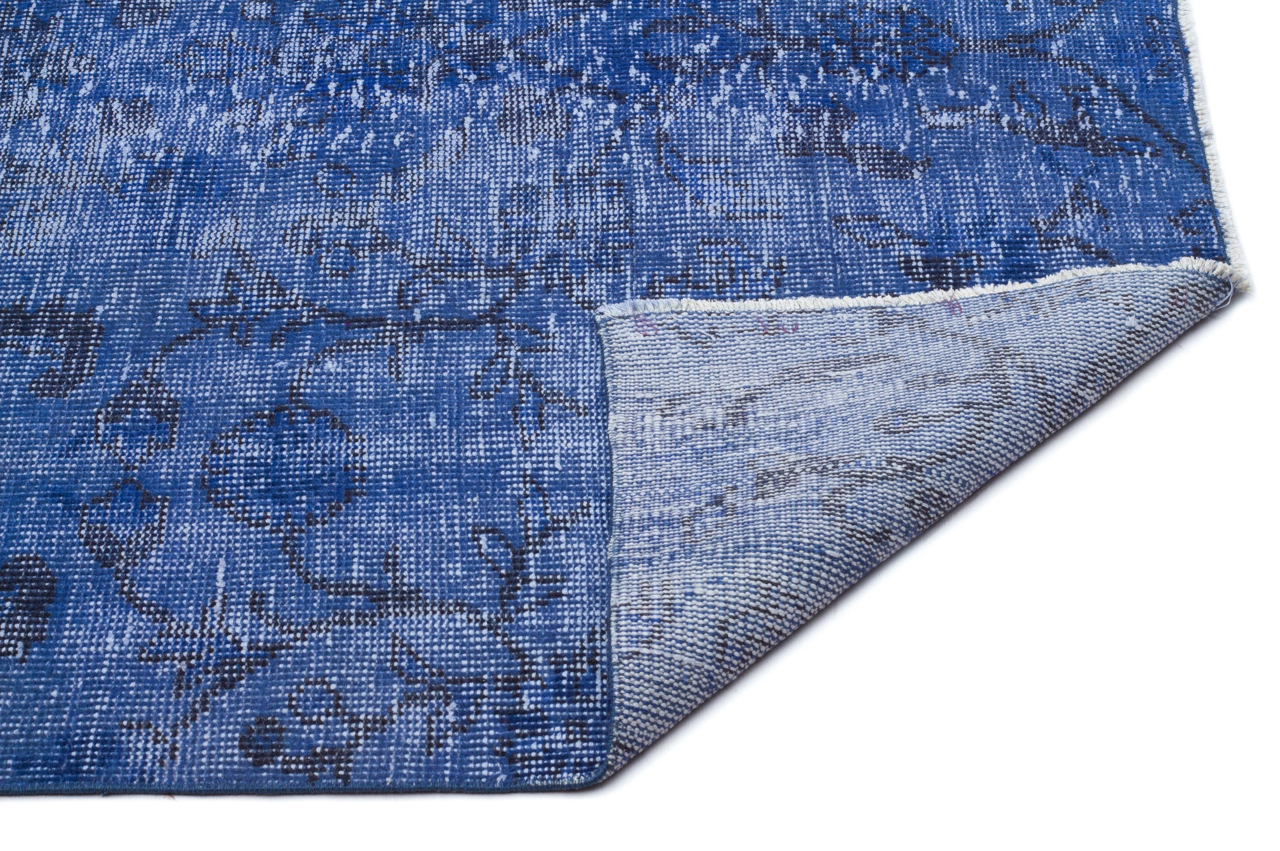 Atina Blue Vintage Wool Handmade Area Rug 4'7" x 7'9"
