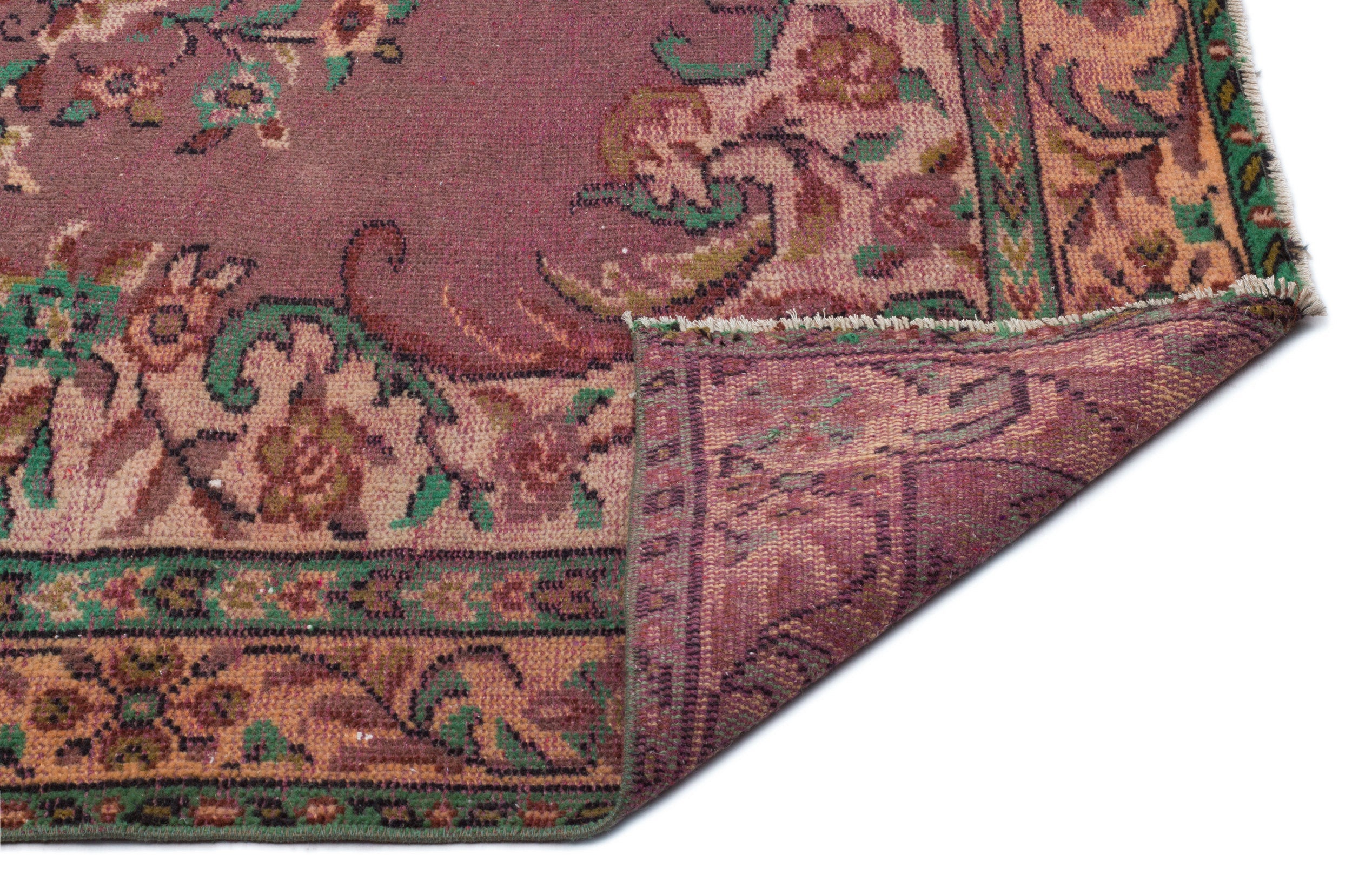 Atina Red Vintage Wool Handmade Area Rug 4'11" x 9'1"
