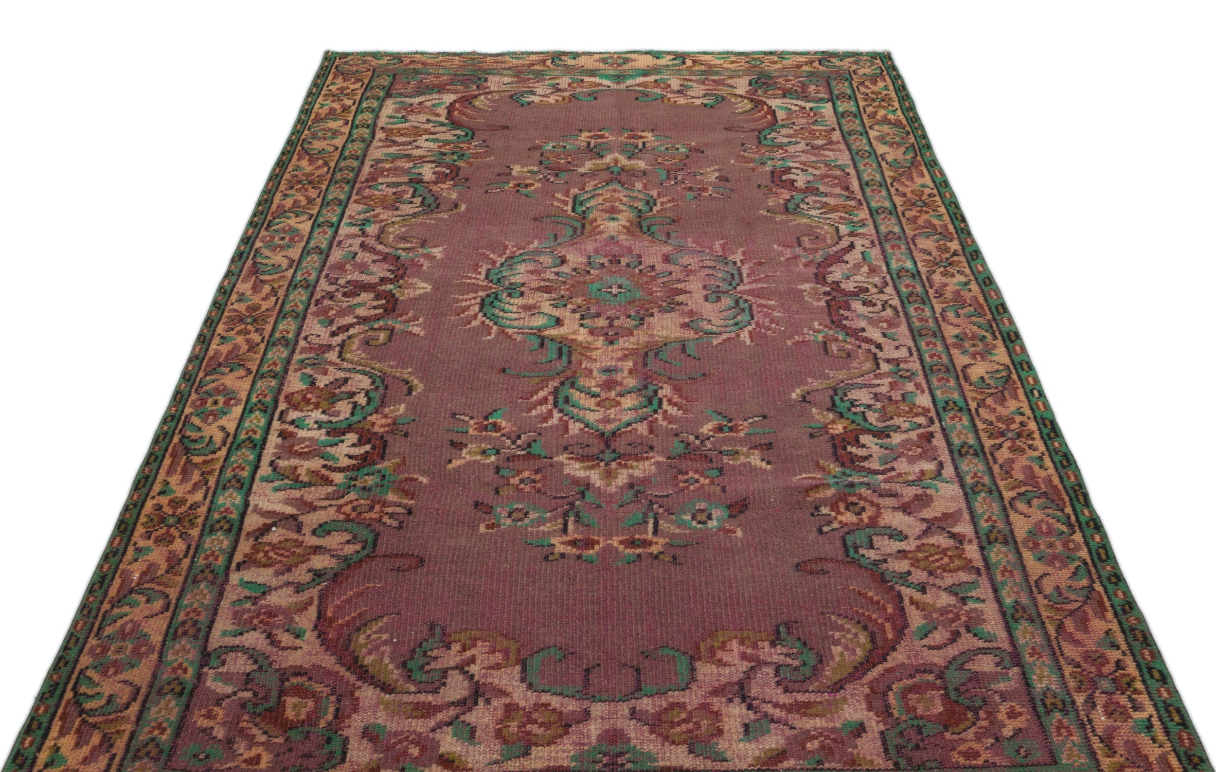 Atina Red Vintage Wool Handmade Area Rug 4'11" x 9'1"