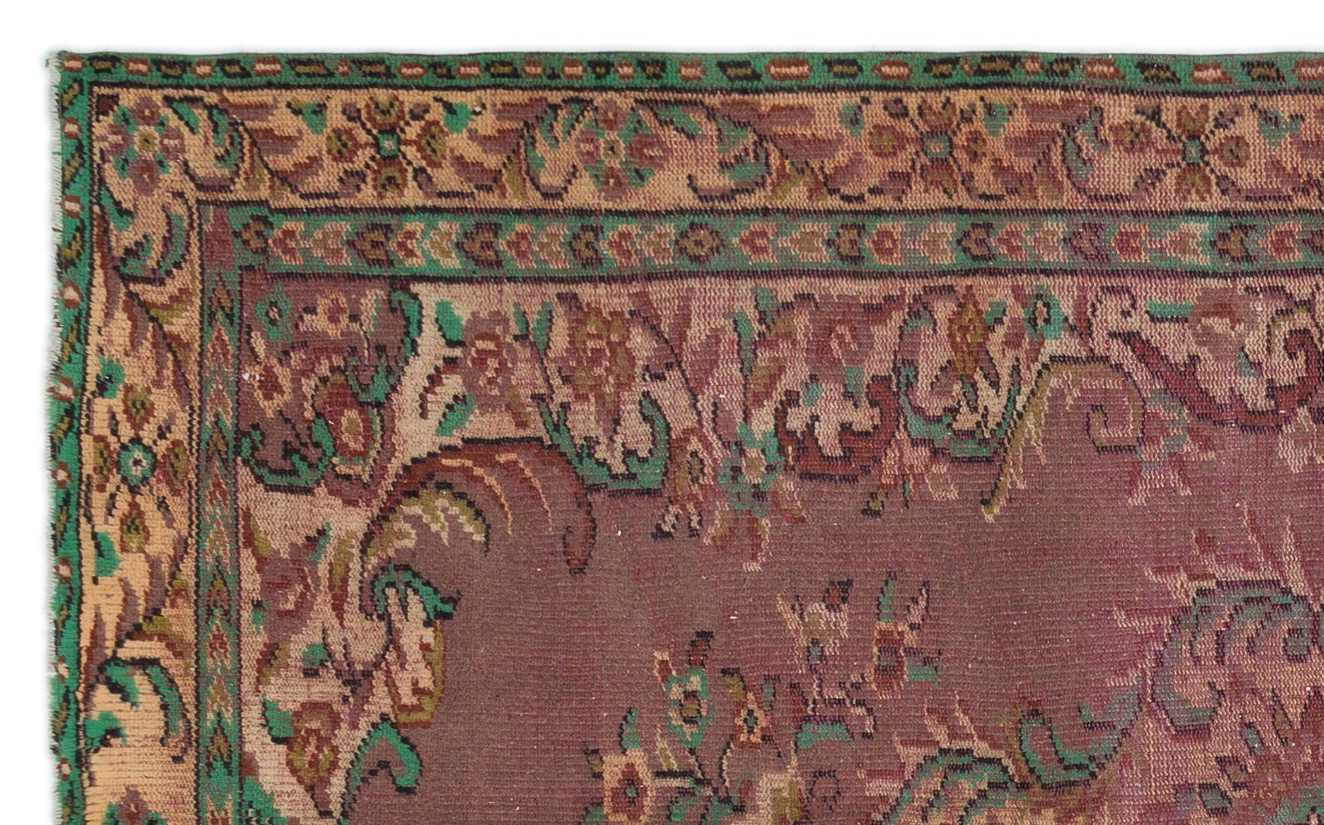 Atina Red Vintage Wool Handmade Area Rug 4'11" x 9'1"