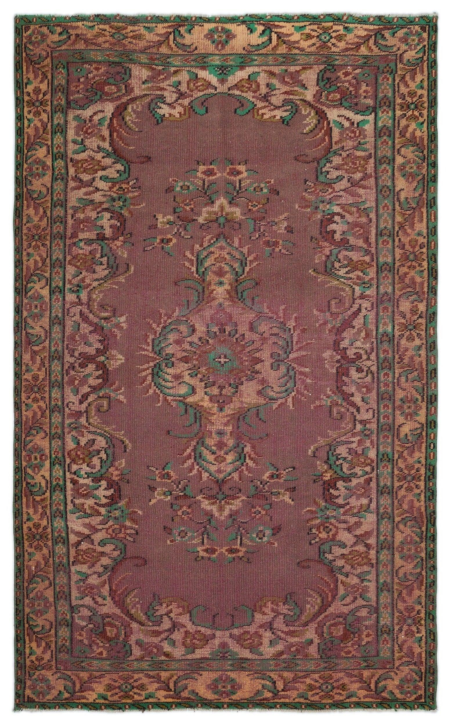 Atina Red Vintage Wool Handmade Area Rug 4'11" x 9'1"