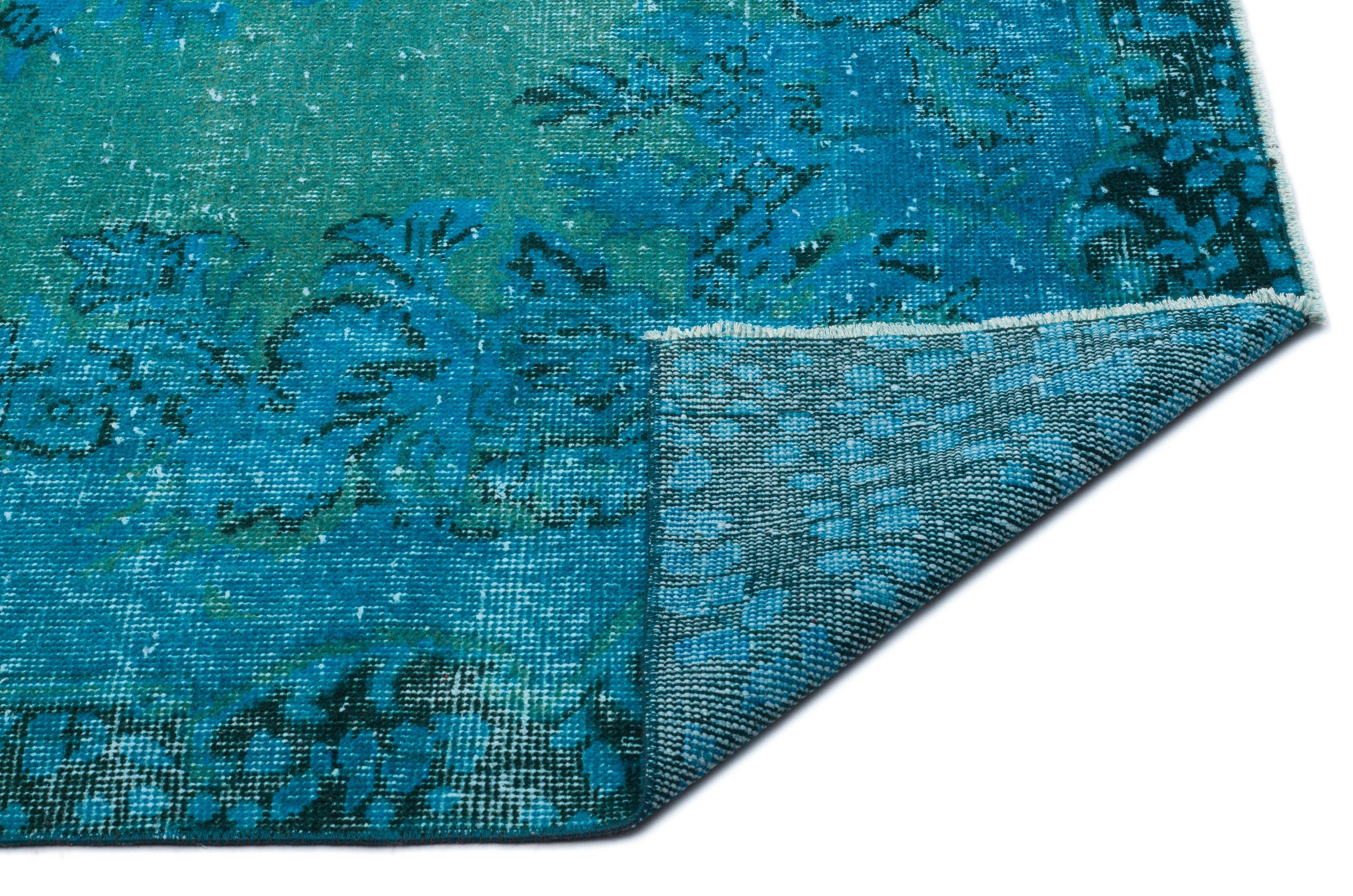 Atina Turquoise Vintage Wool Handmade Area Rug 5'9" x 9'8"