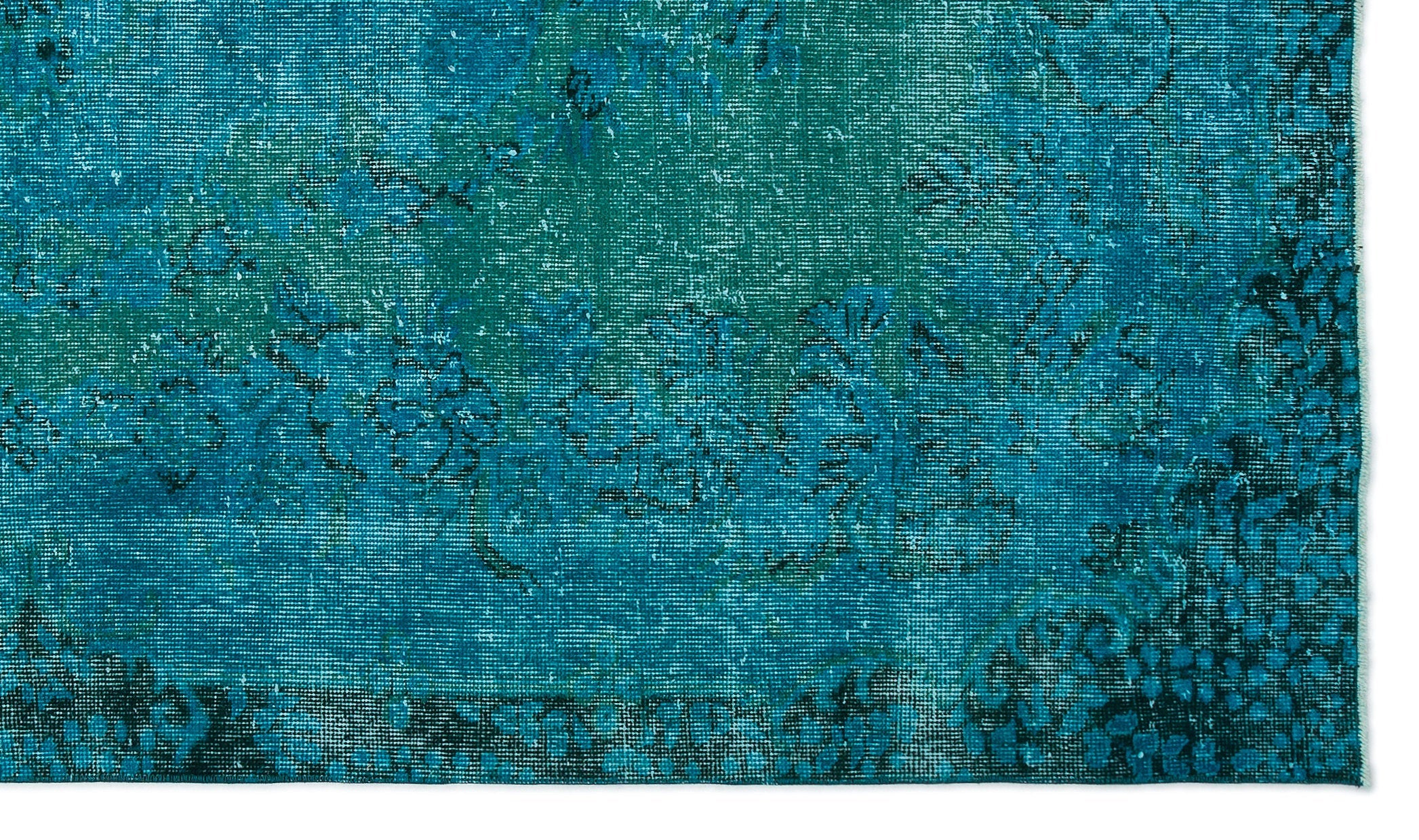 Atina Turquoise Vintage Wool Handmade Area Rug 5'9" x 9'8"
