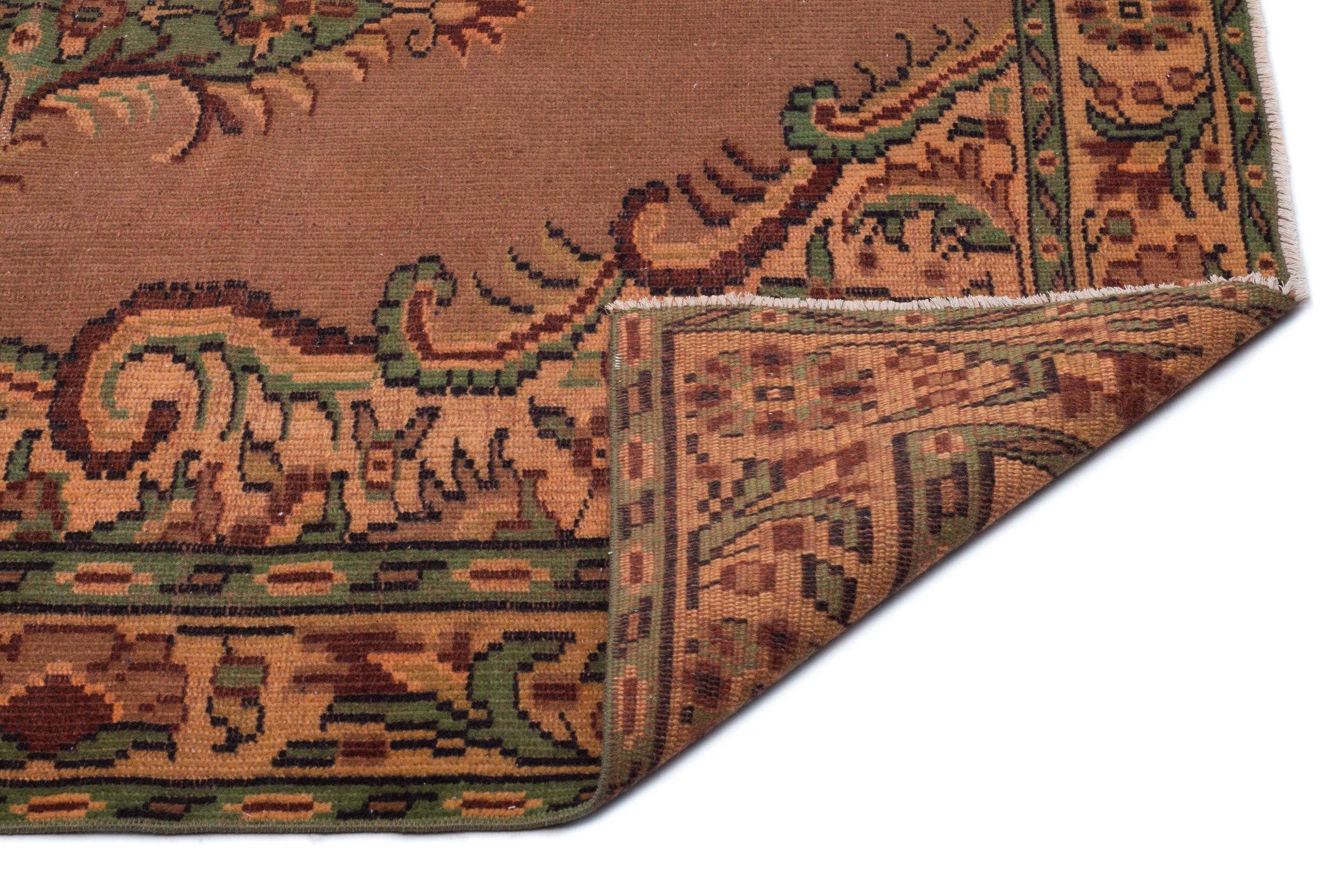 Atina Brown Classic Wool Handmade Area Rug 5'1" x 8'6"
