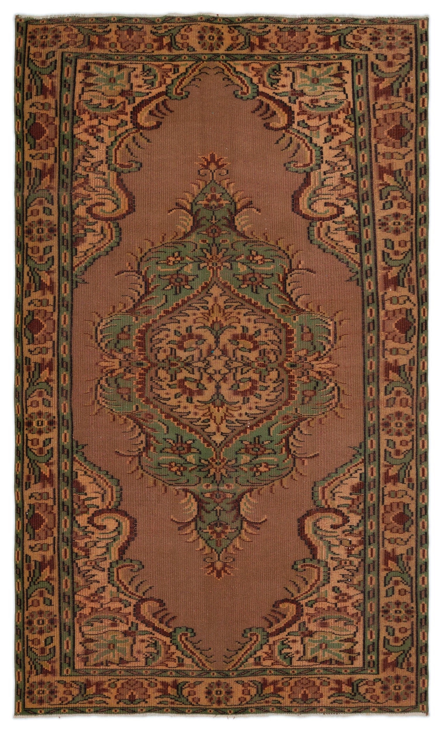Atina Brown Classic Wool Handmade Area Rug 5'1" x 8'6"